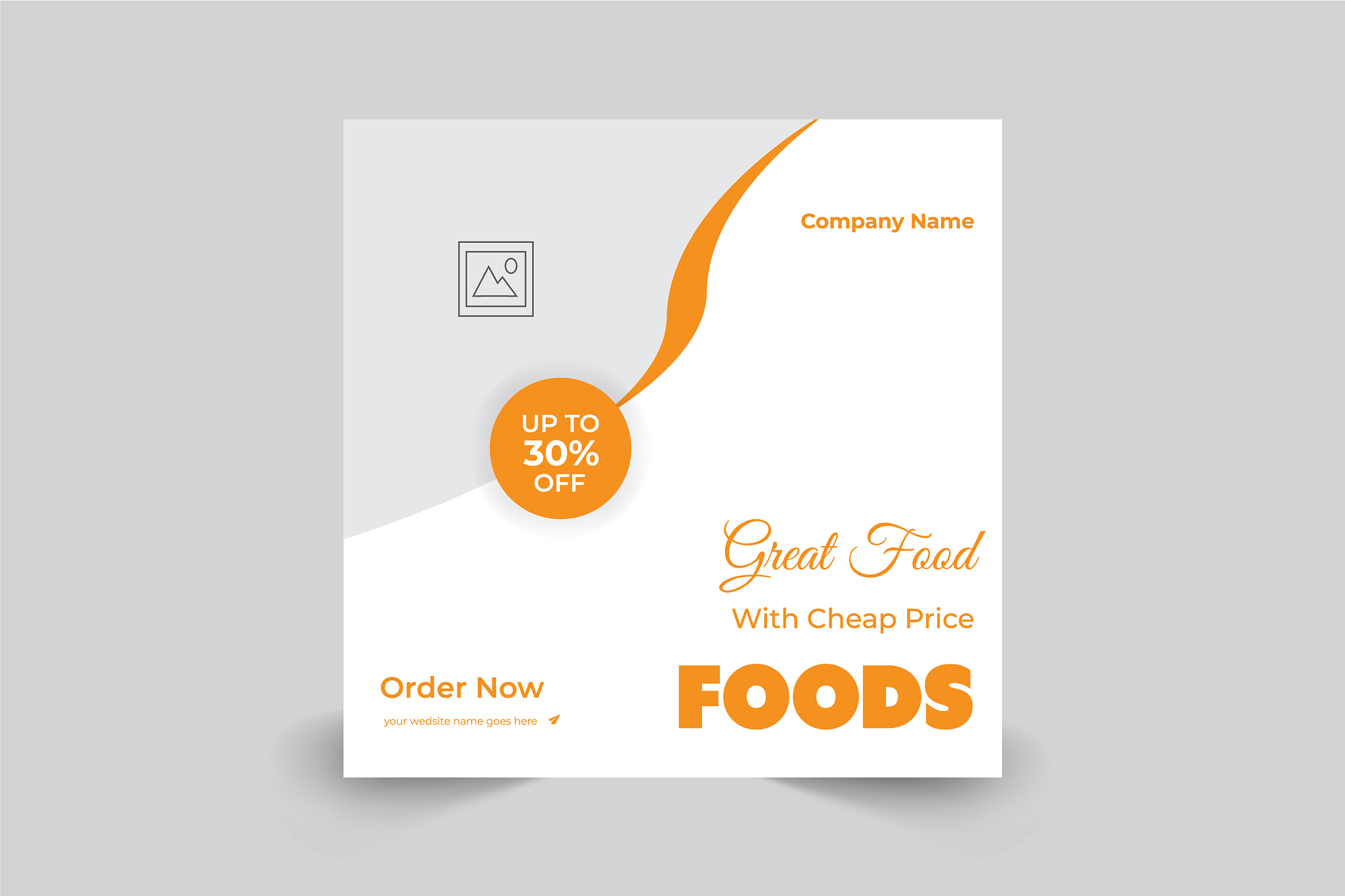 social media food banner post template