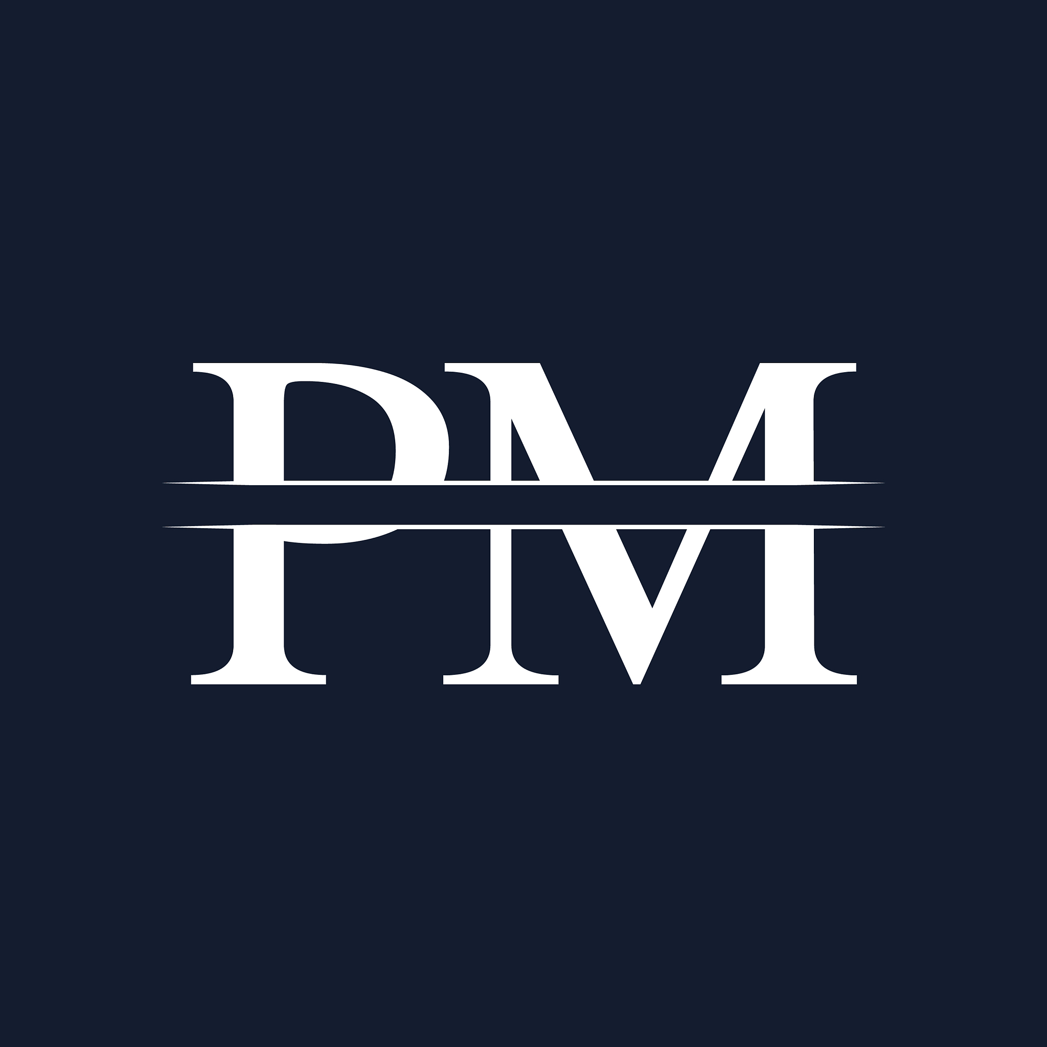 initial monogram letter pm logo design template