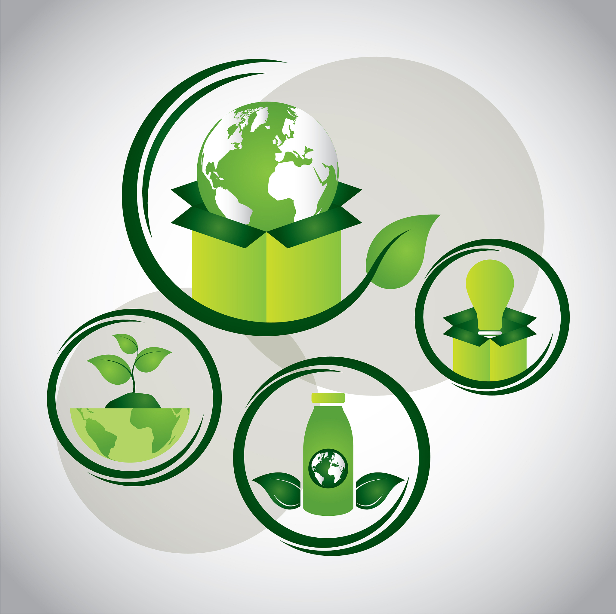 eco friendly poster with set icons