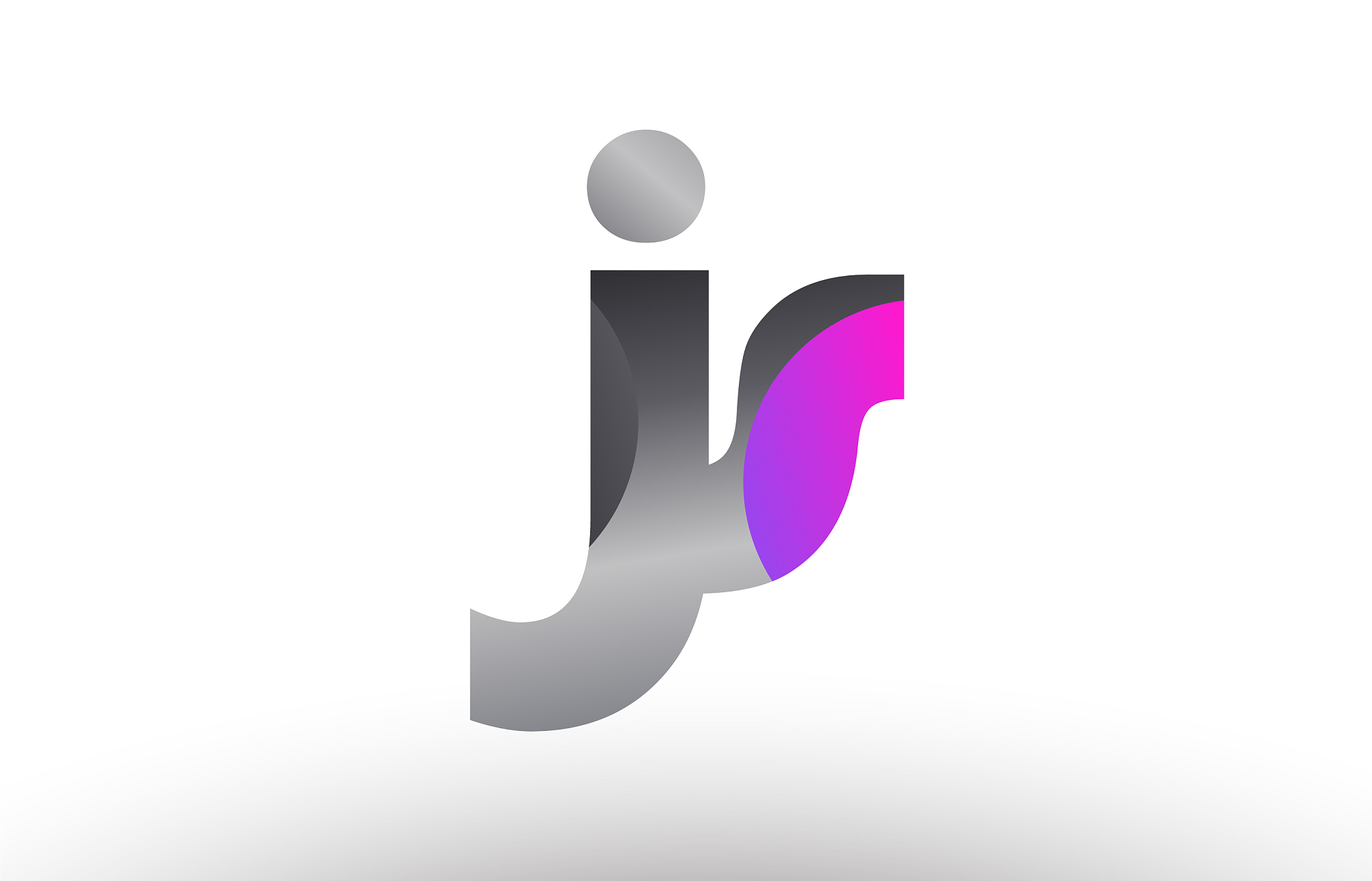 js j s silver grey metal metallic gradient
