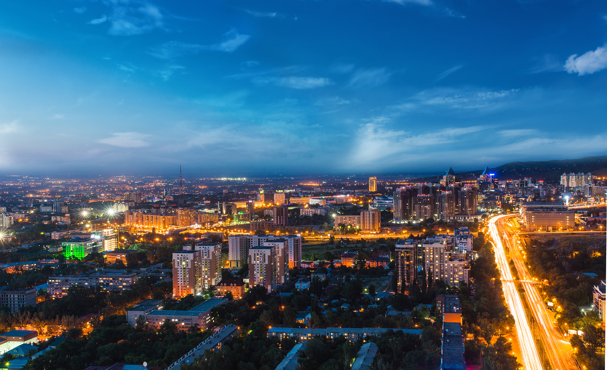 panoramic view of the almaty city, kazakhstan