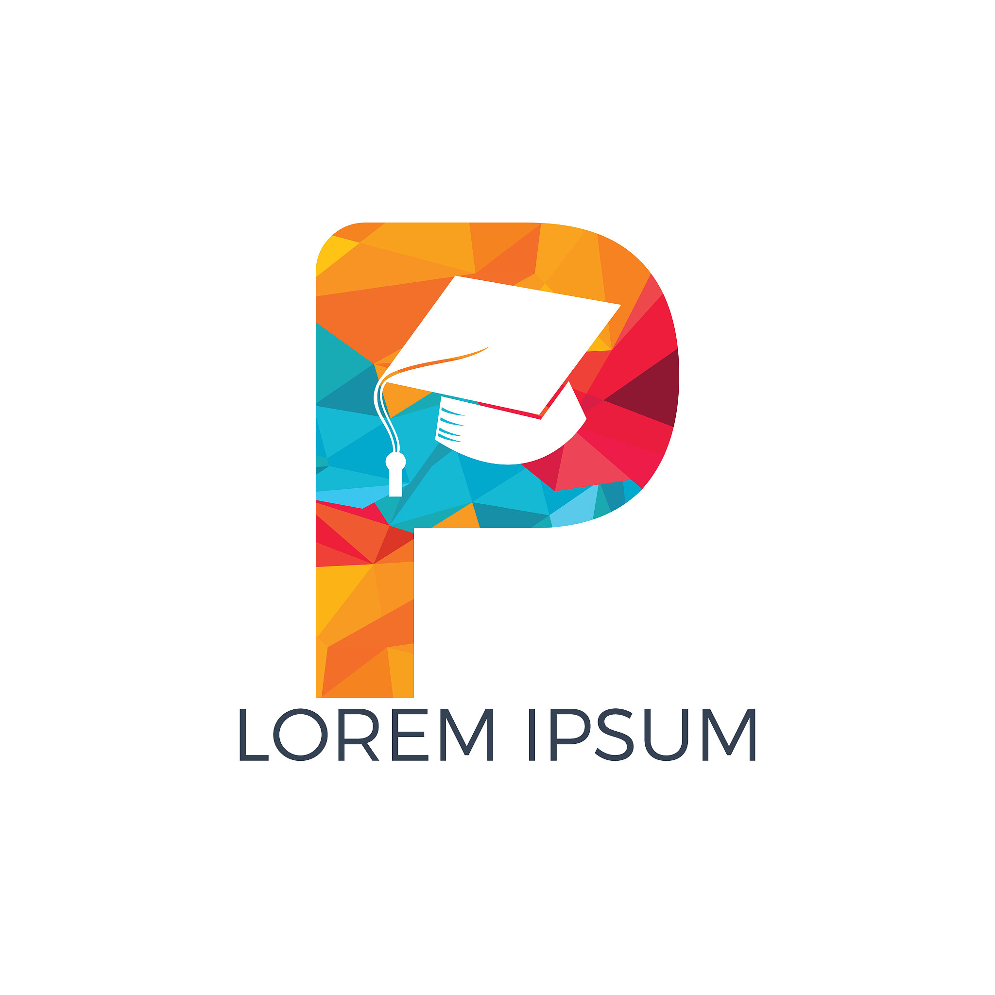 letter p education logo vector illustration template.