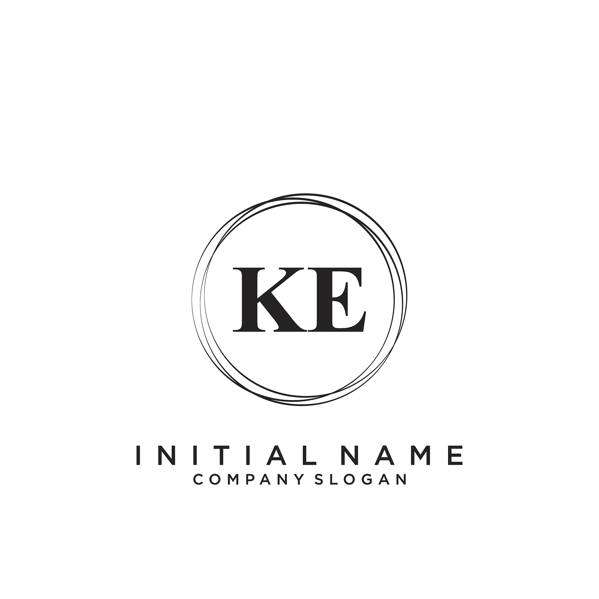 ke initial handwriting logo design
