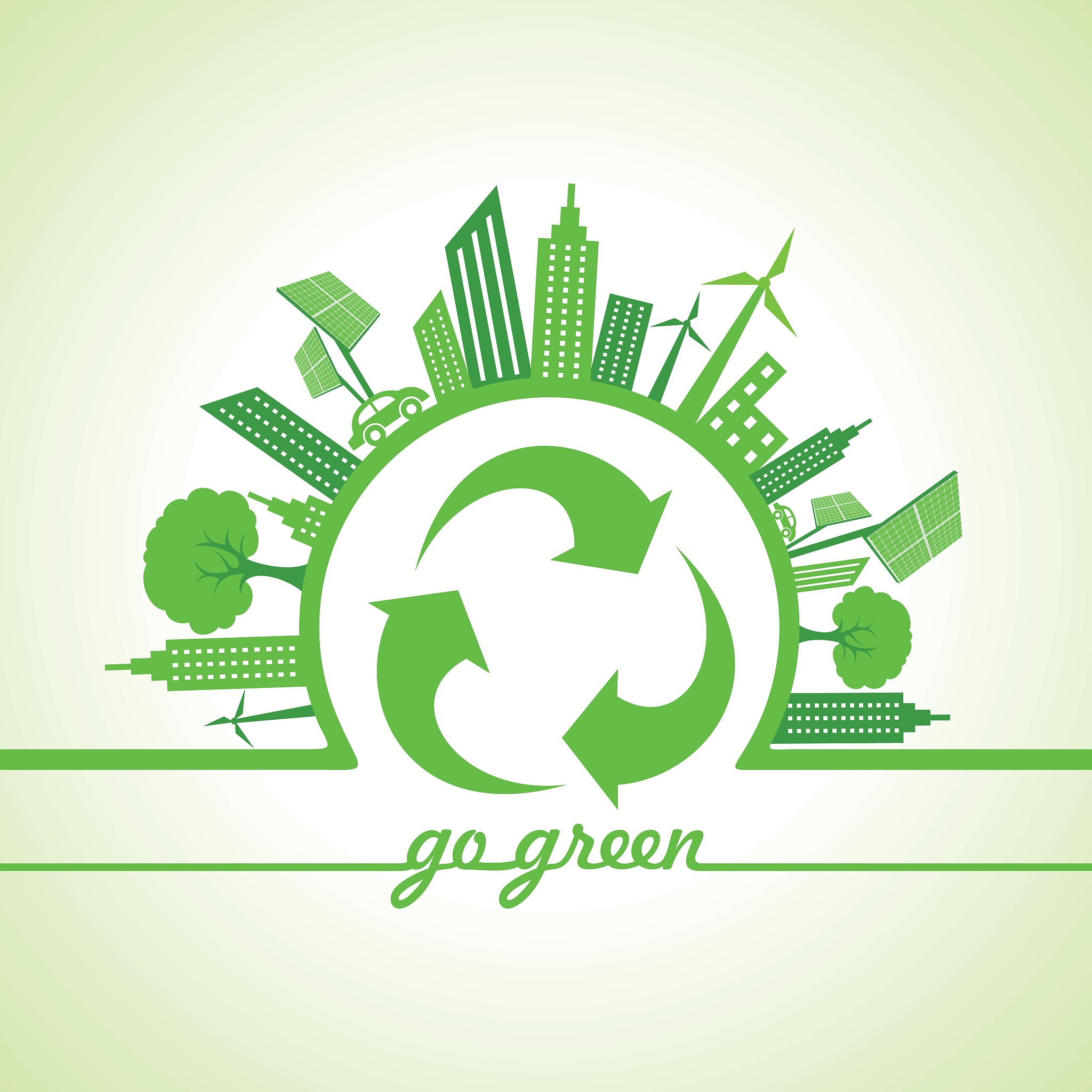 ecology concept with eco cityscape