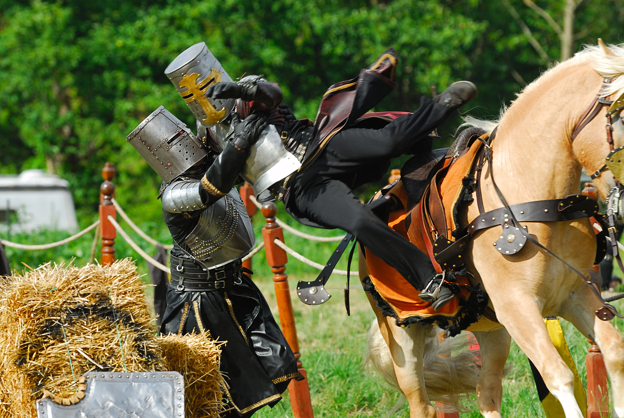 medieval knights fighting