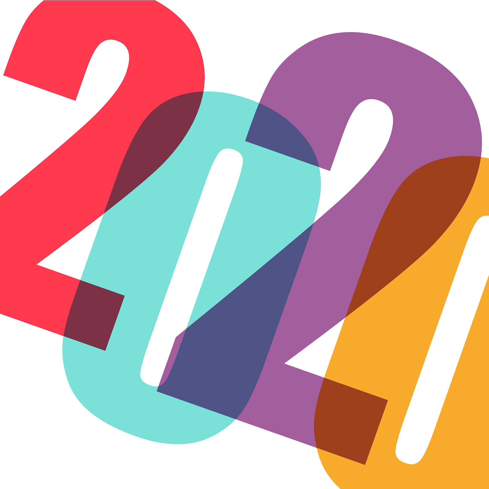 happy new year greeting card with number 2020