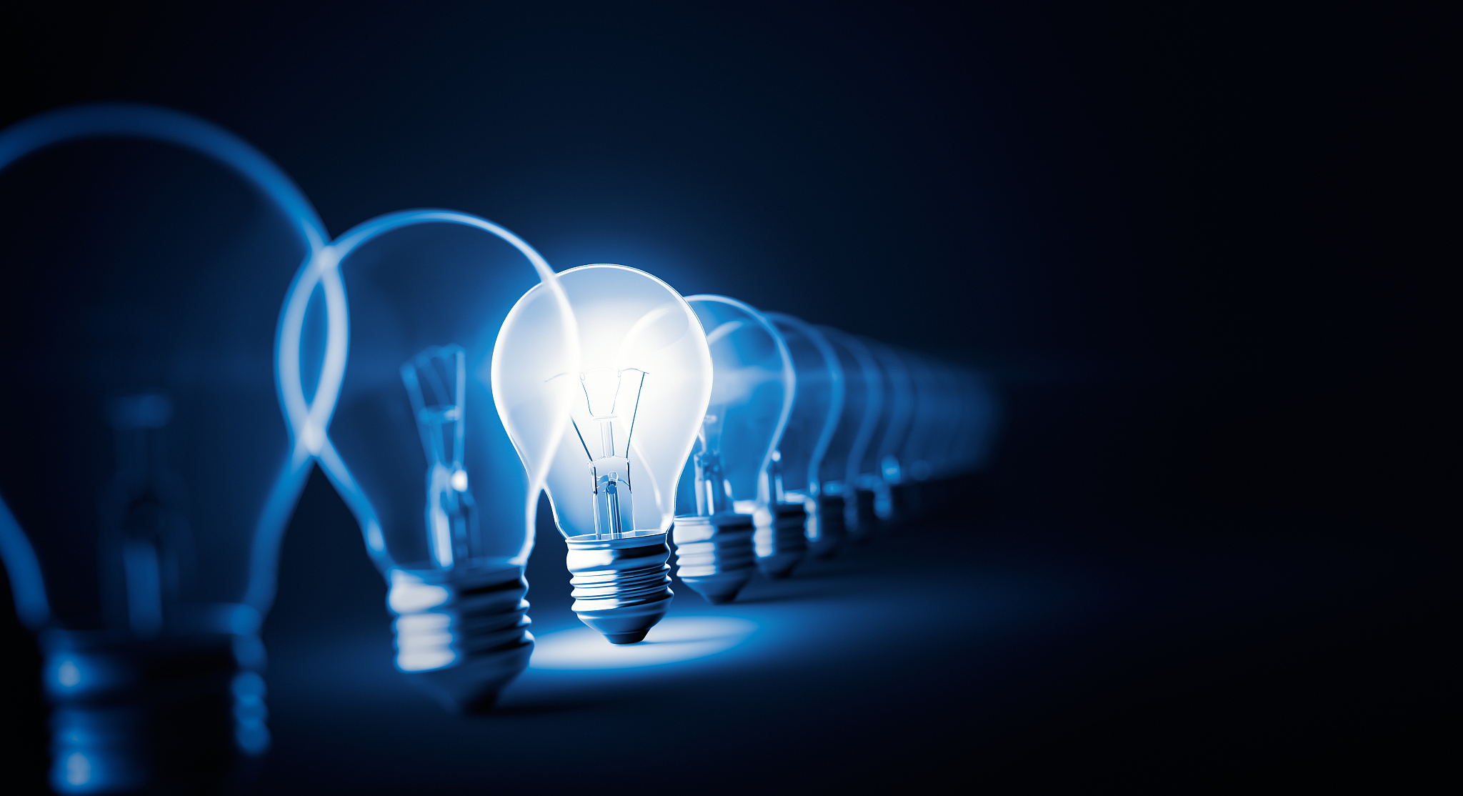 glowing light bulb