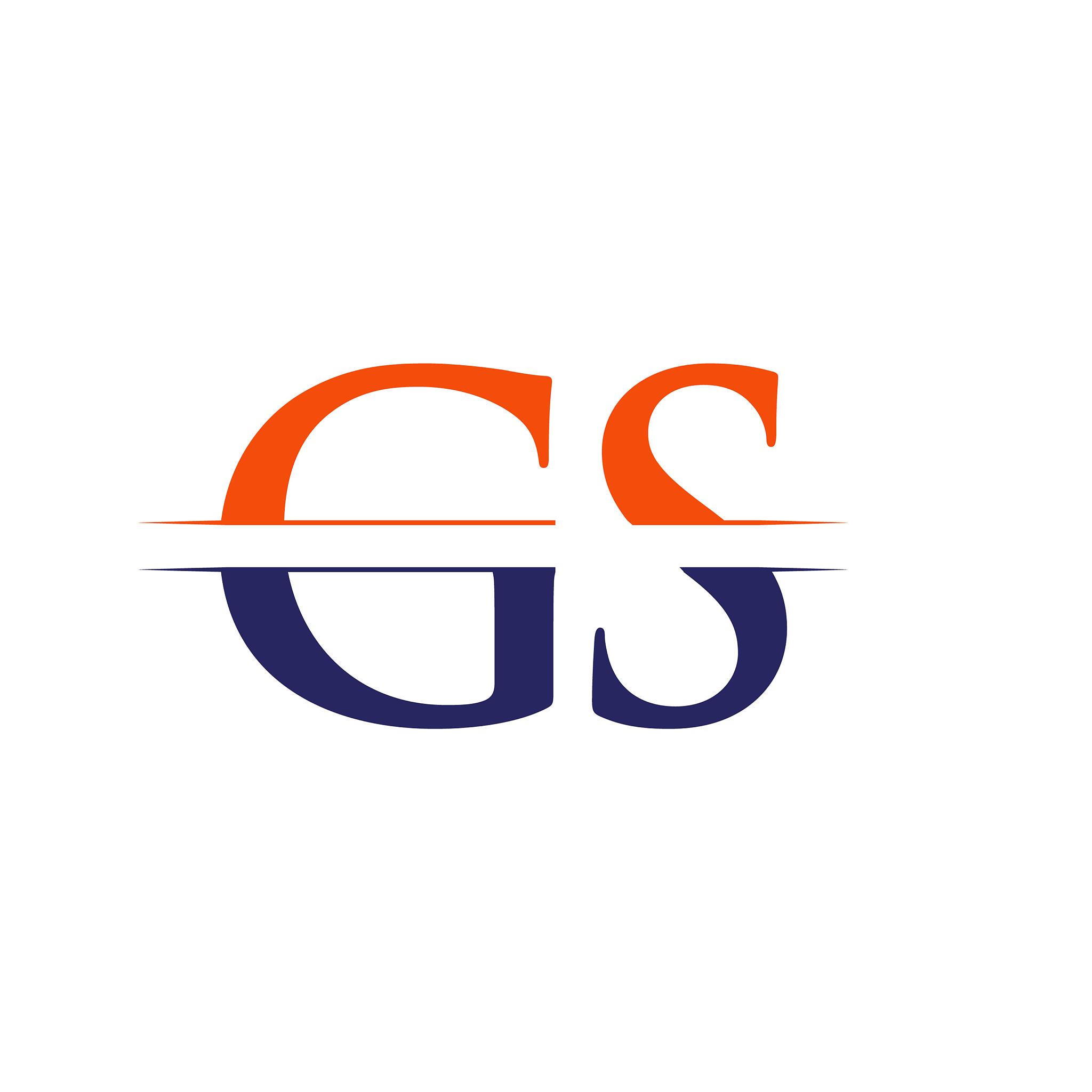 gs letter type logo design template abstract