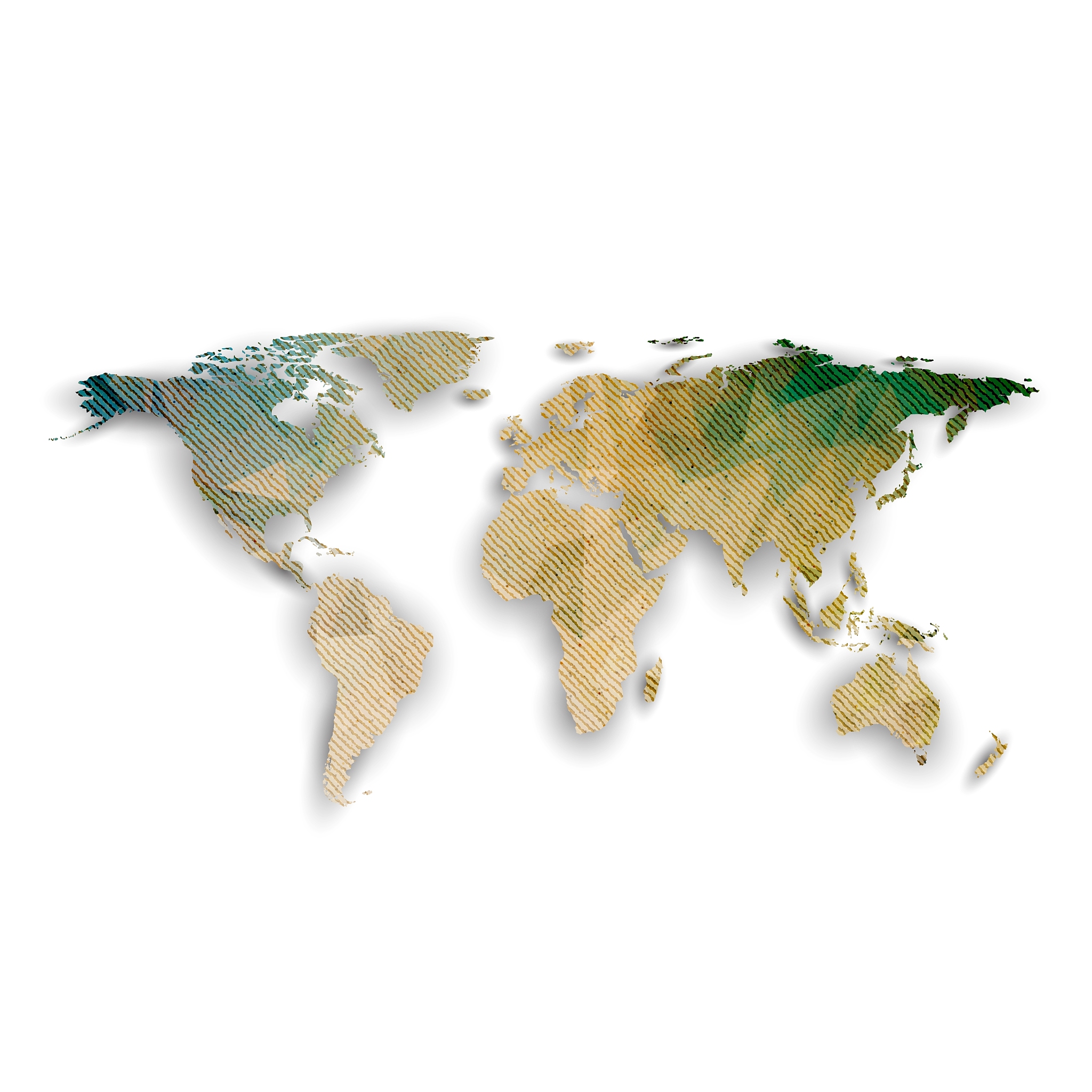 world map with shadow textured design