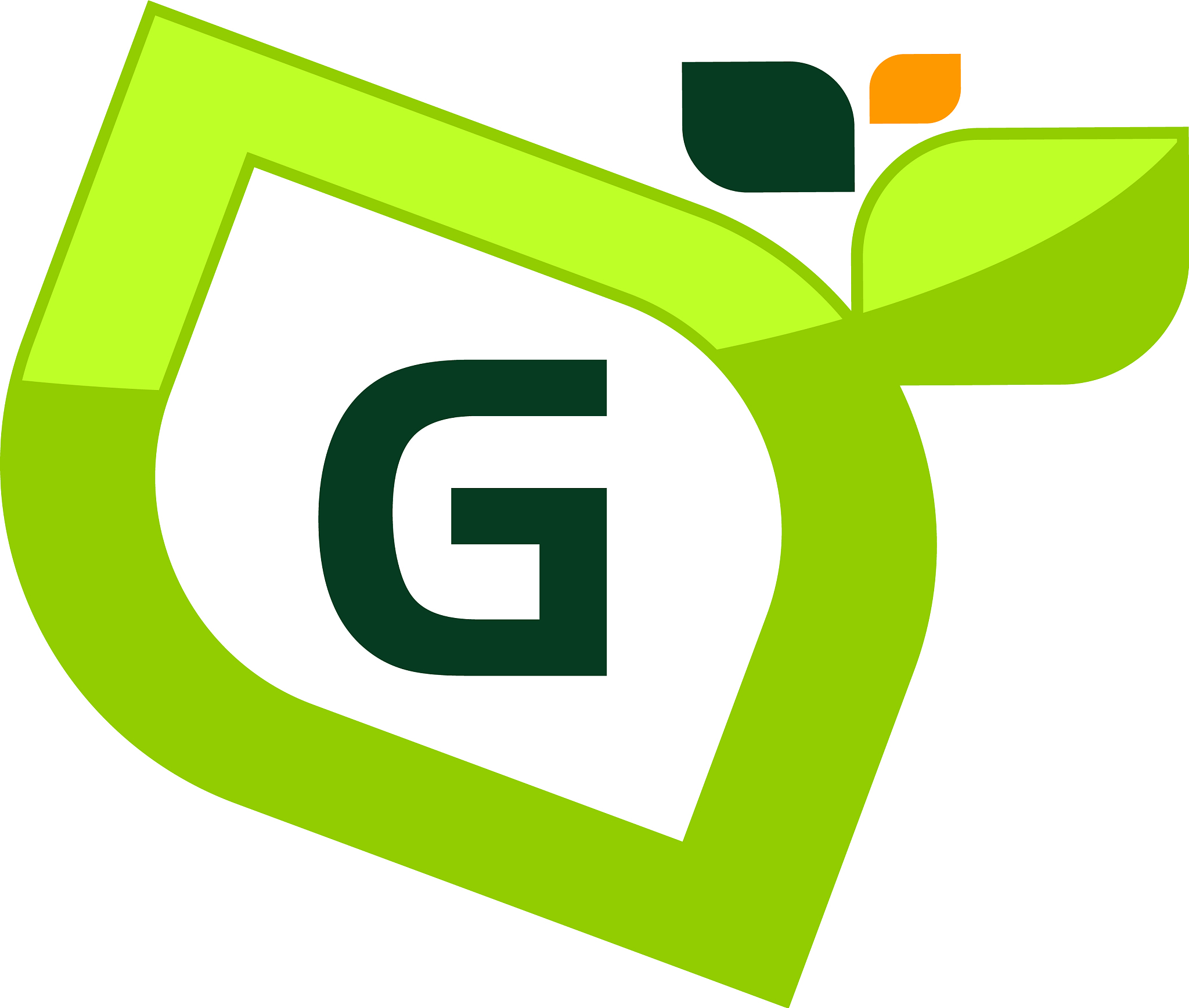 leaf initial g logo design template