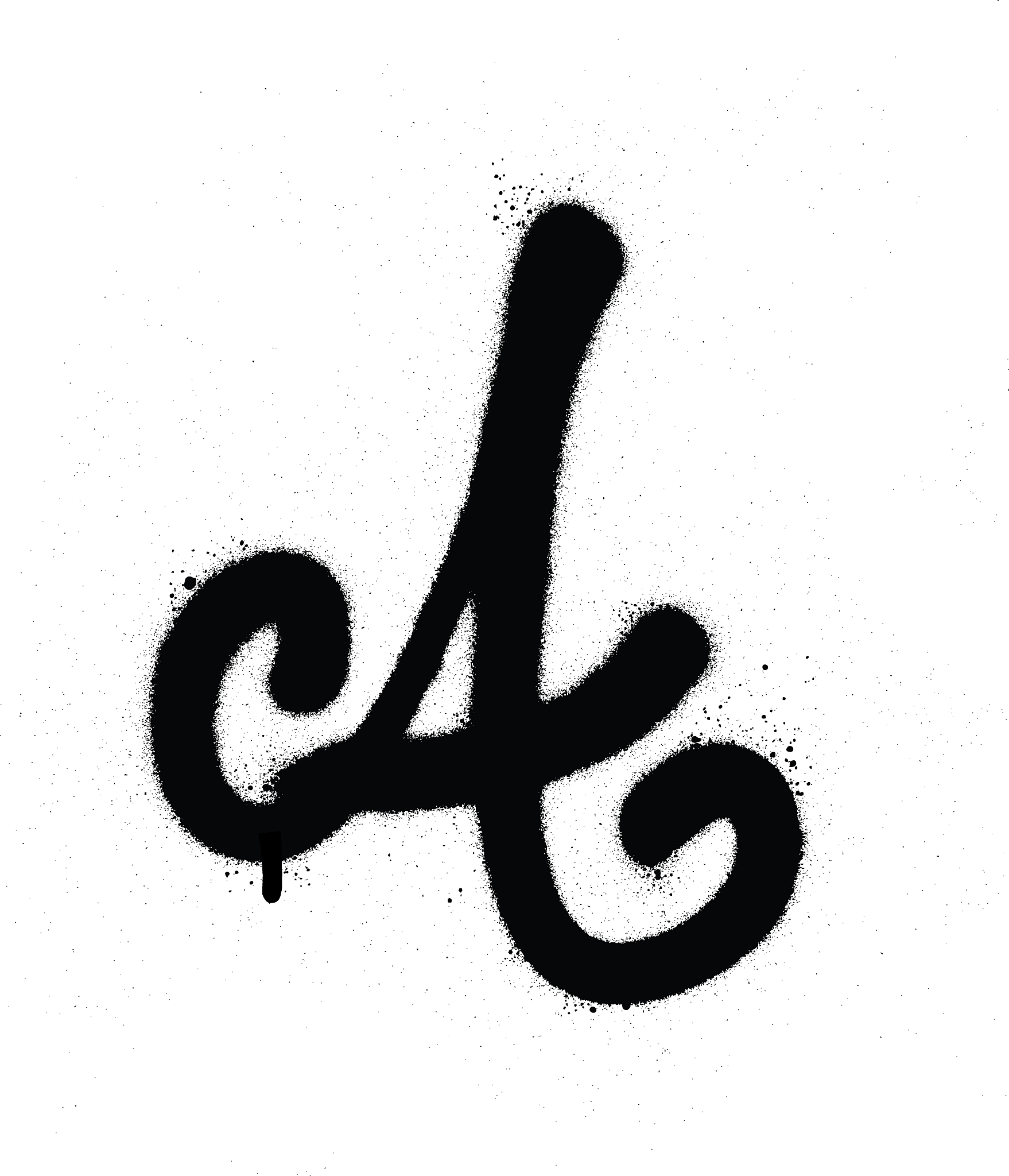 sprayed a font graffiti with leak in black