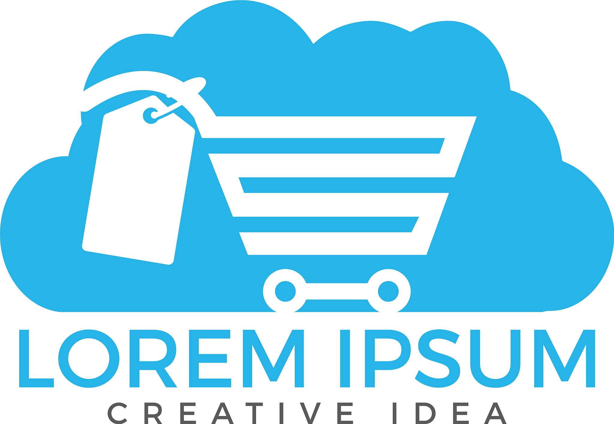 cloud shoping logo design