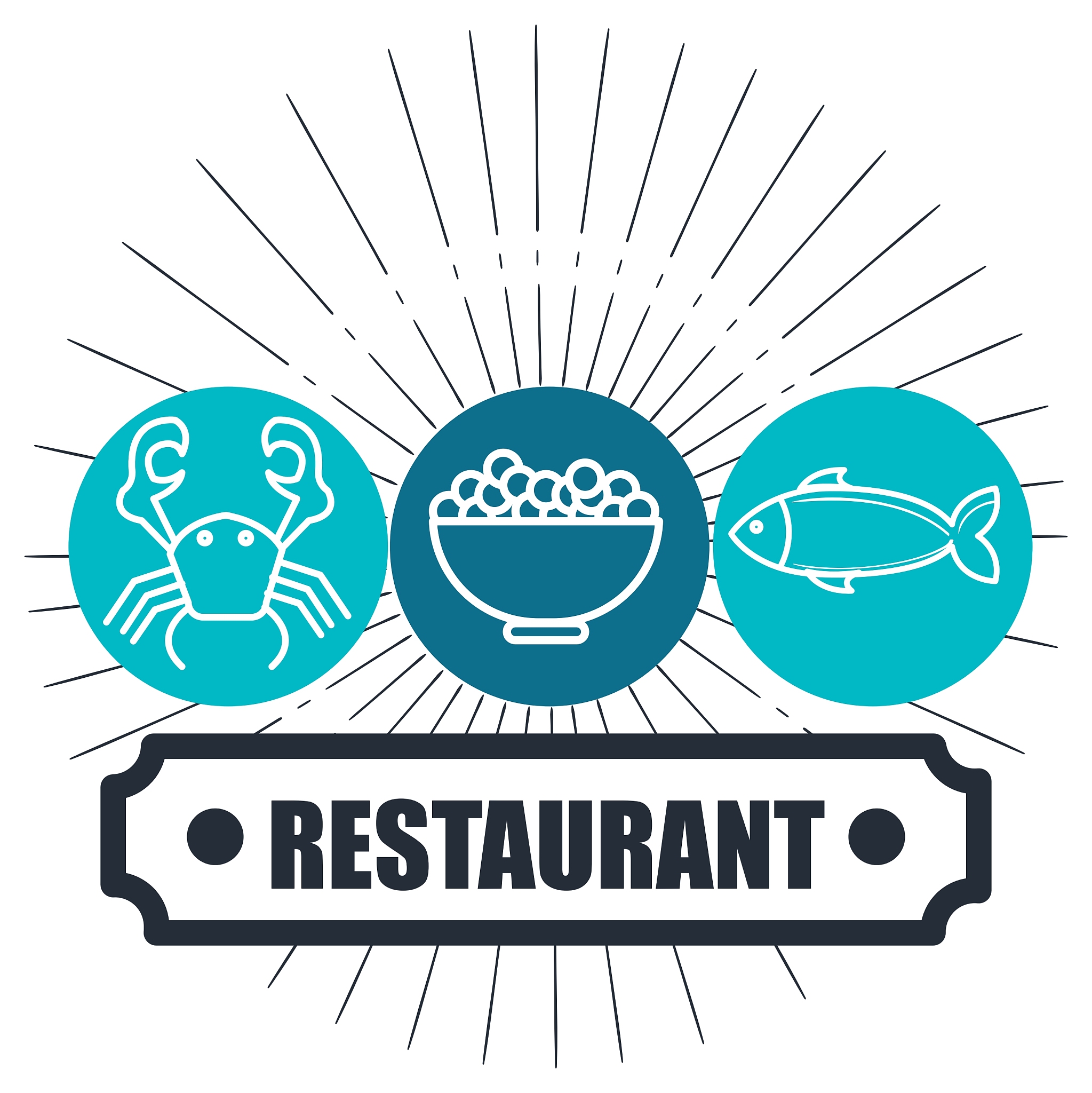 restaurant seafood delicacies isolated icon design
