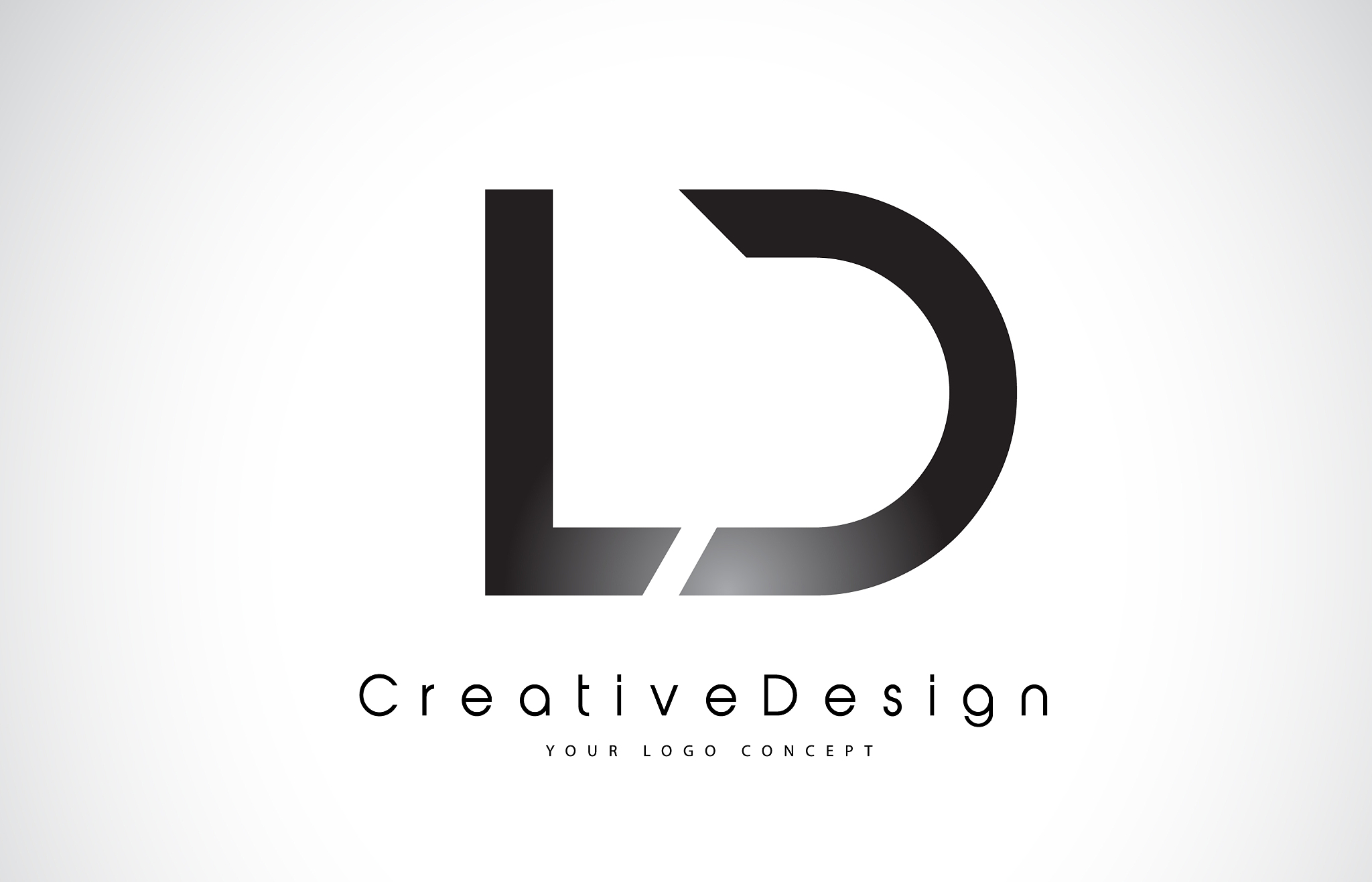 ld l d letter logo design creative icon modern