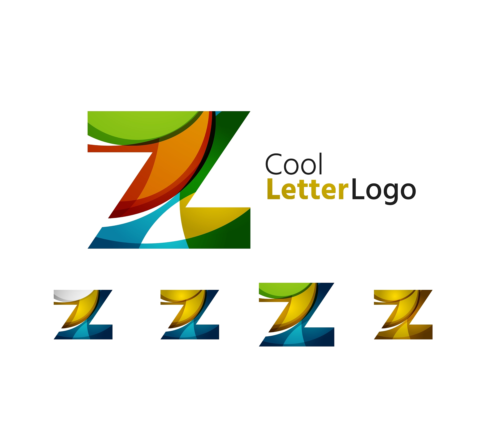 set of abstract z letter company logos business