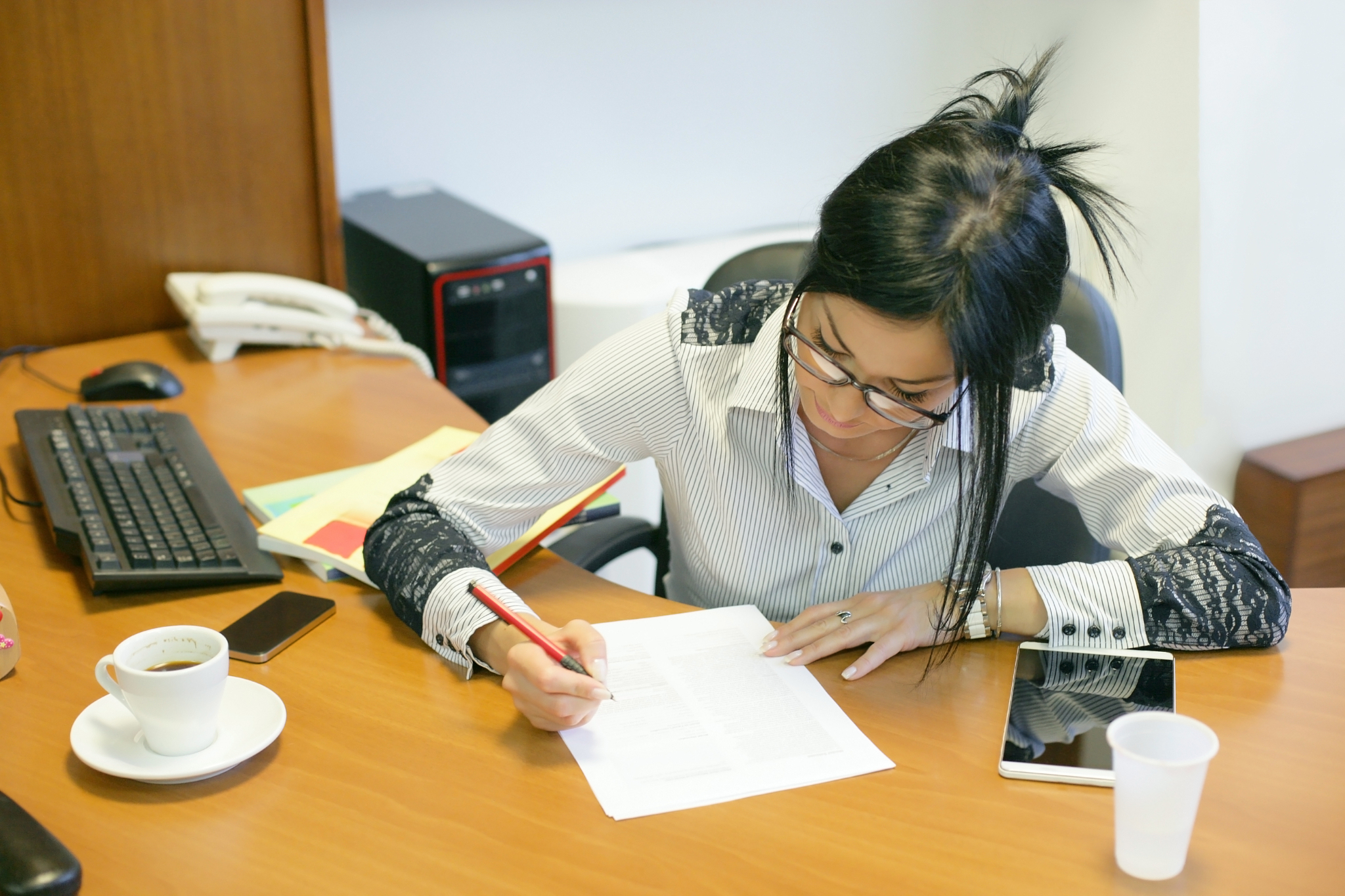 young business woman at work