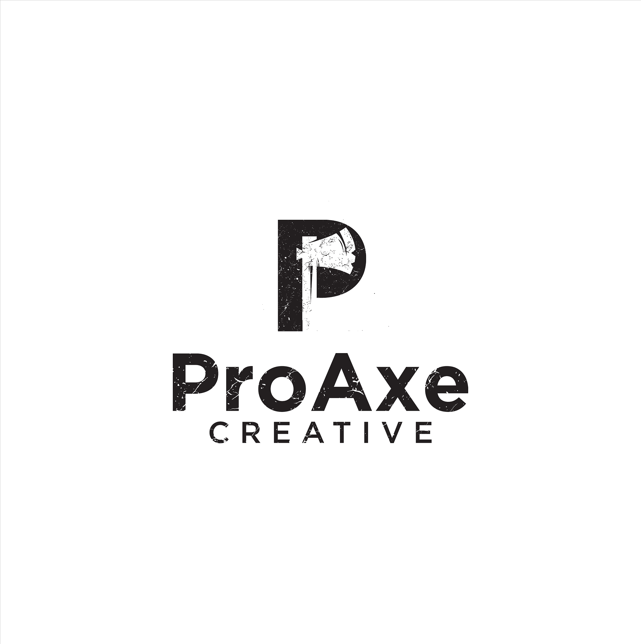 letter p hatchet logo silhouette design