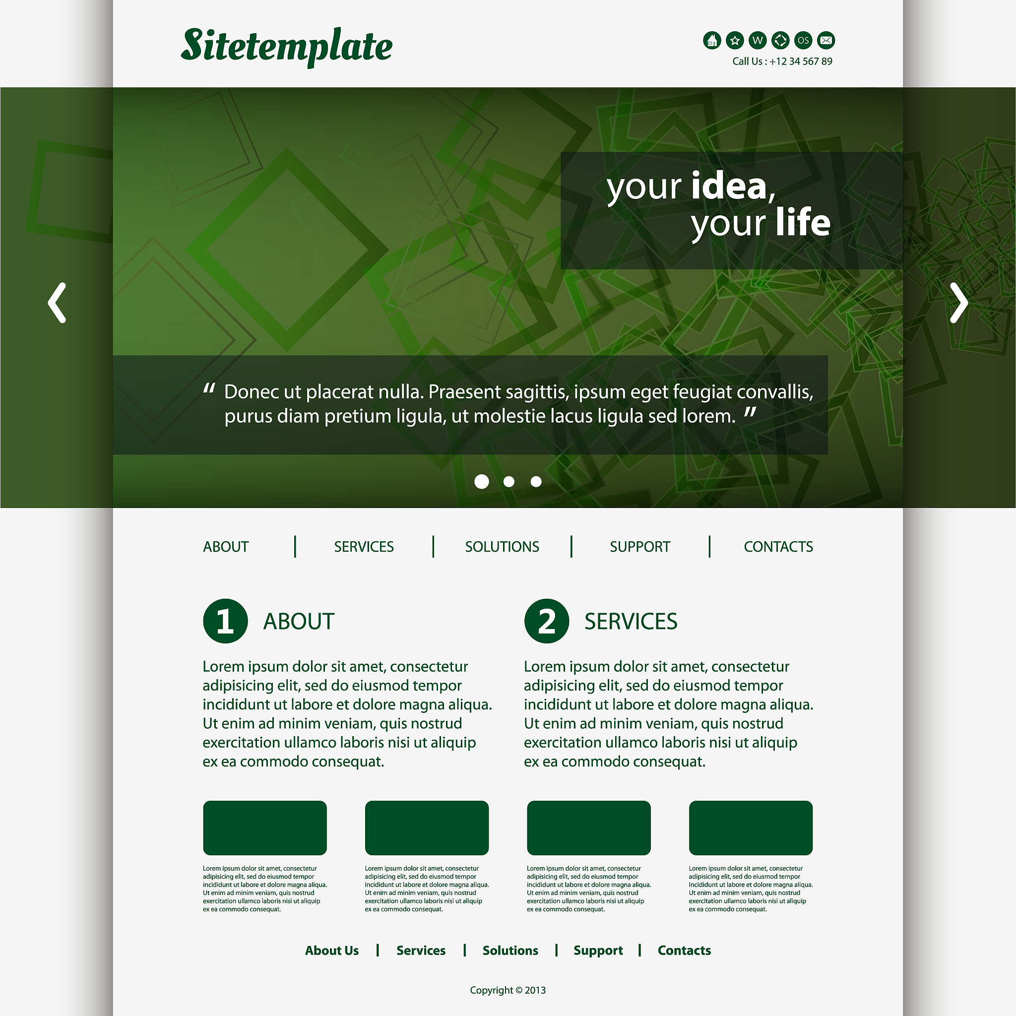 one page website template