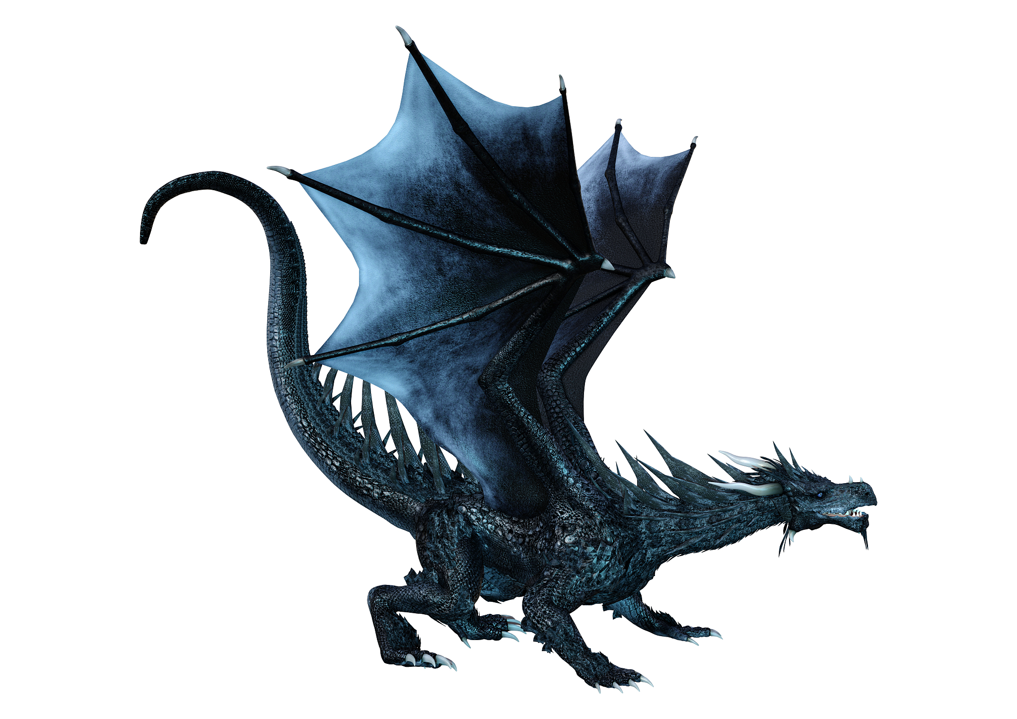 3d illustration fantasy dragon on white
