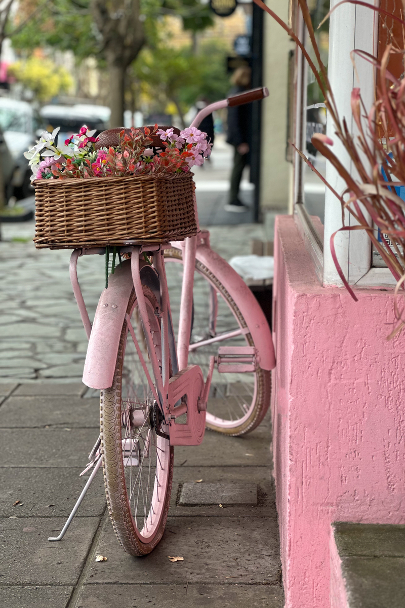 请描写一下一个日本村镇的街道上各色各样慢悠悠的行人往来的车辆很少很繁荣的画面
