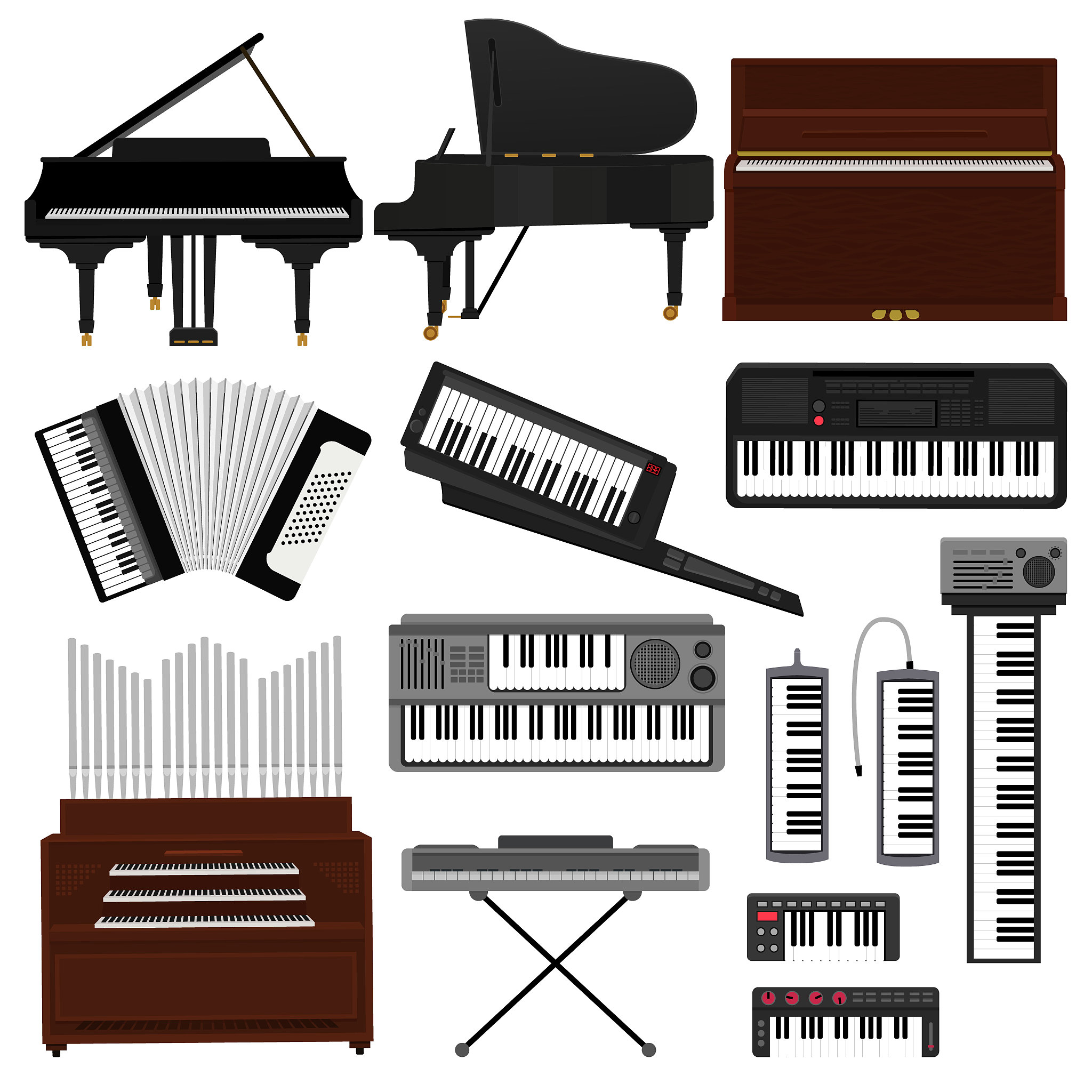 keyboard musical instrument vector musician equipment piano of o