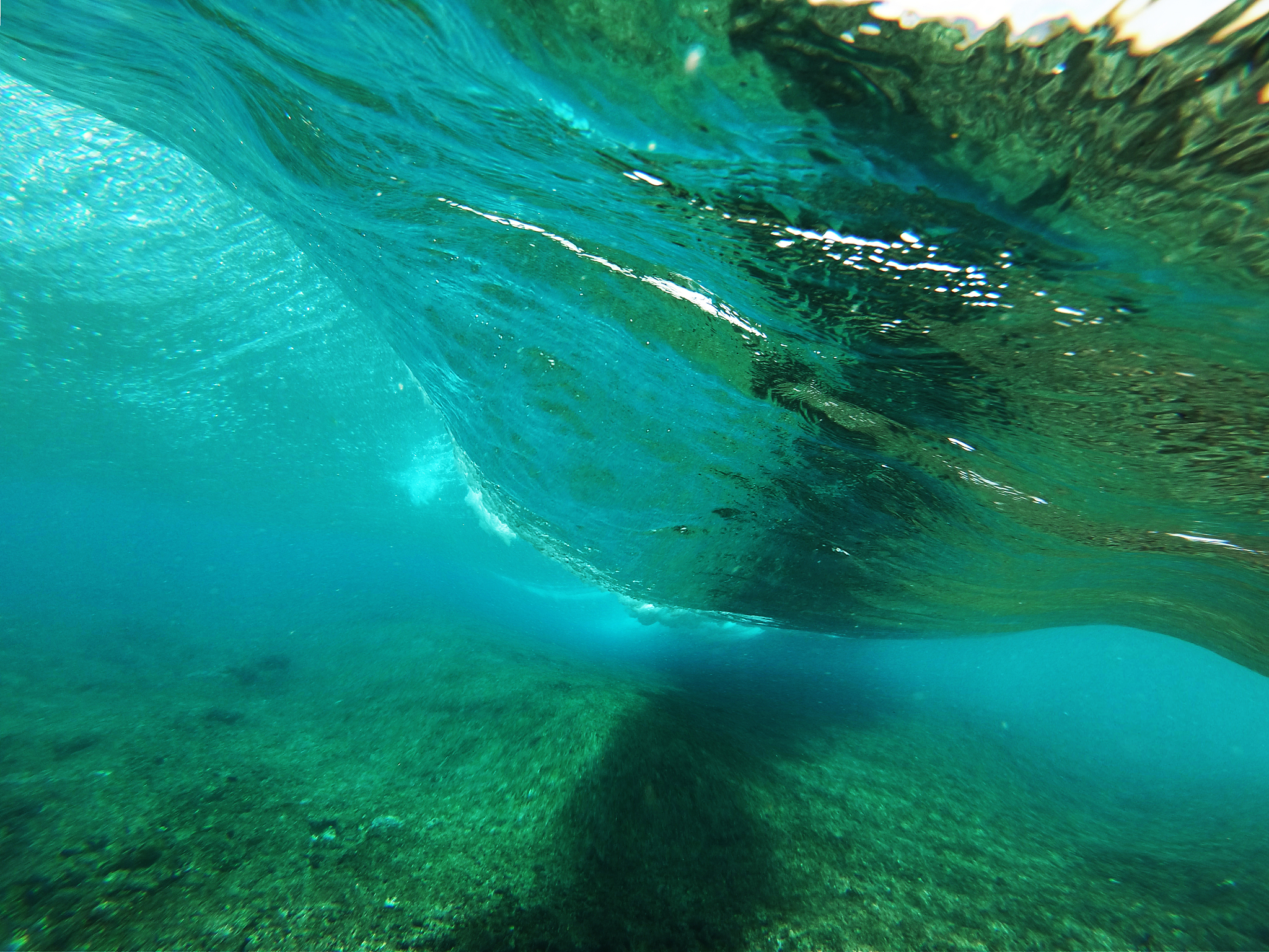 under sea view view of breaking wave