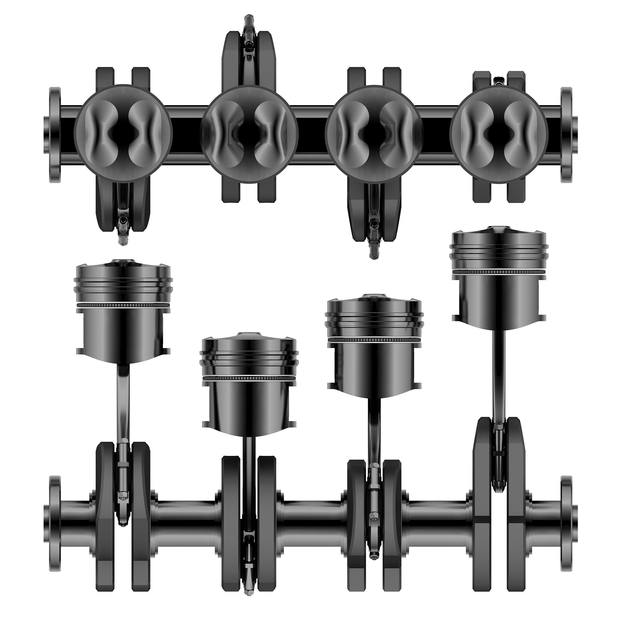 活塞连杆类型：瓦式、锻造、分节和铸造