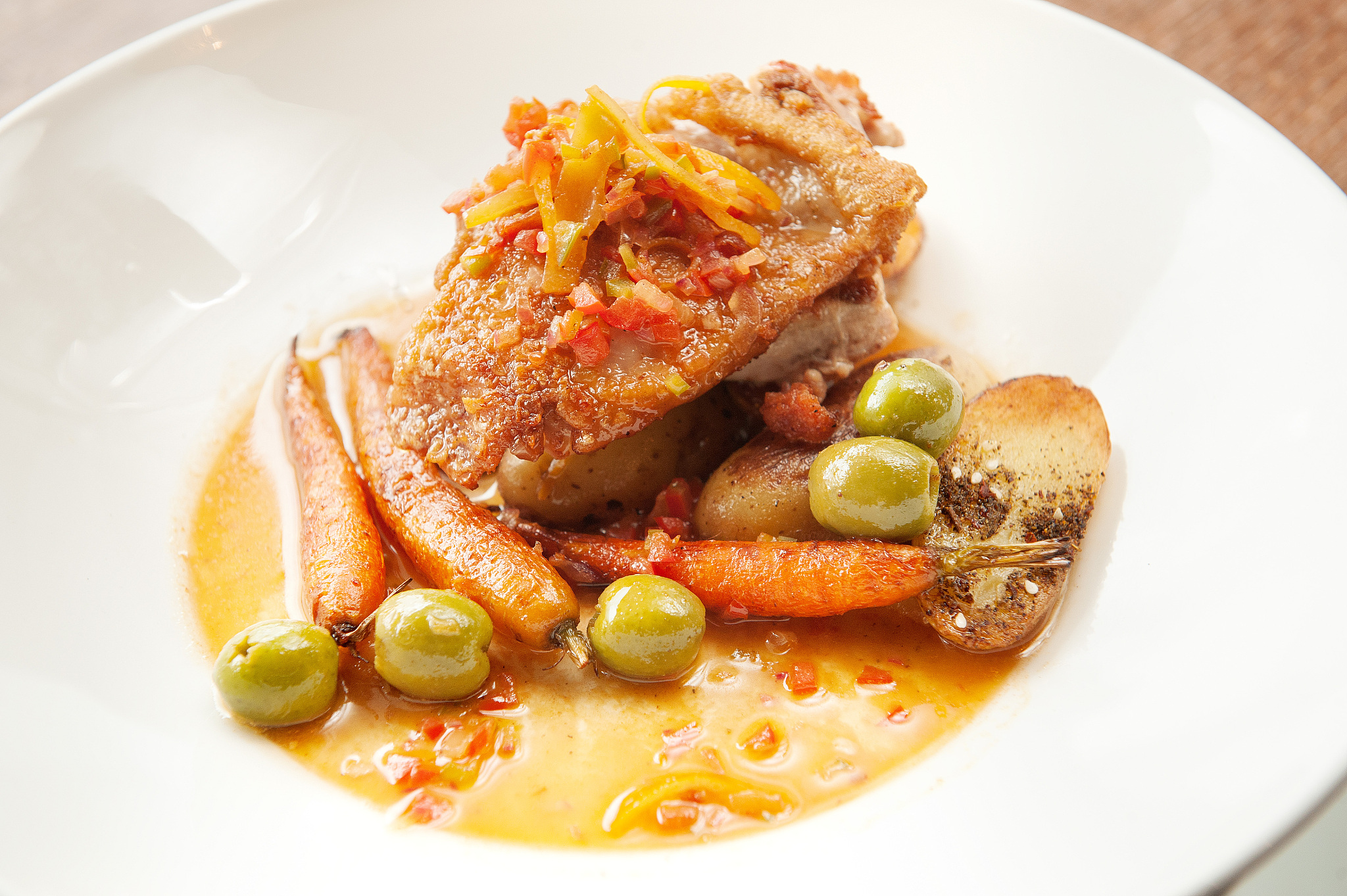 a moroccan inspired oven roasted chicken thigh.  saturday, augus