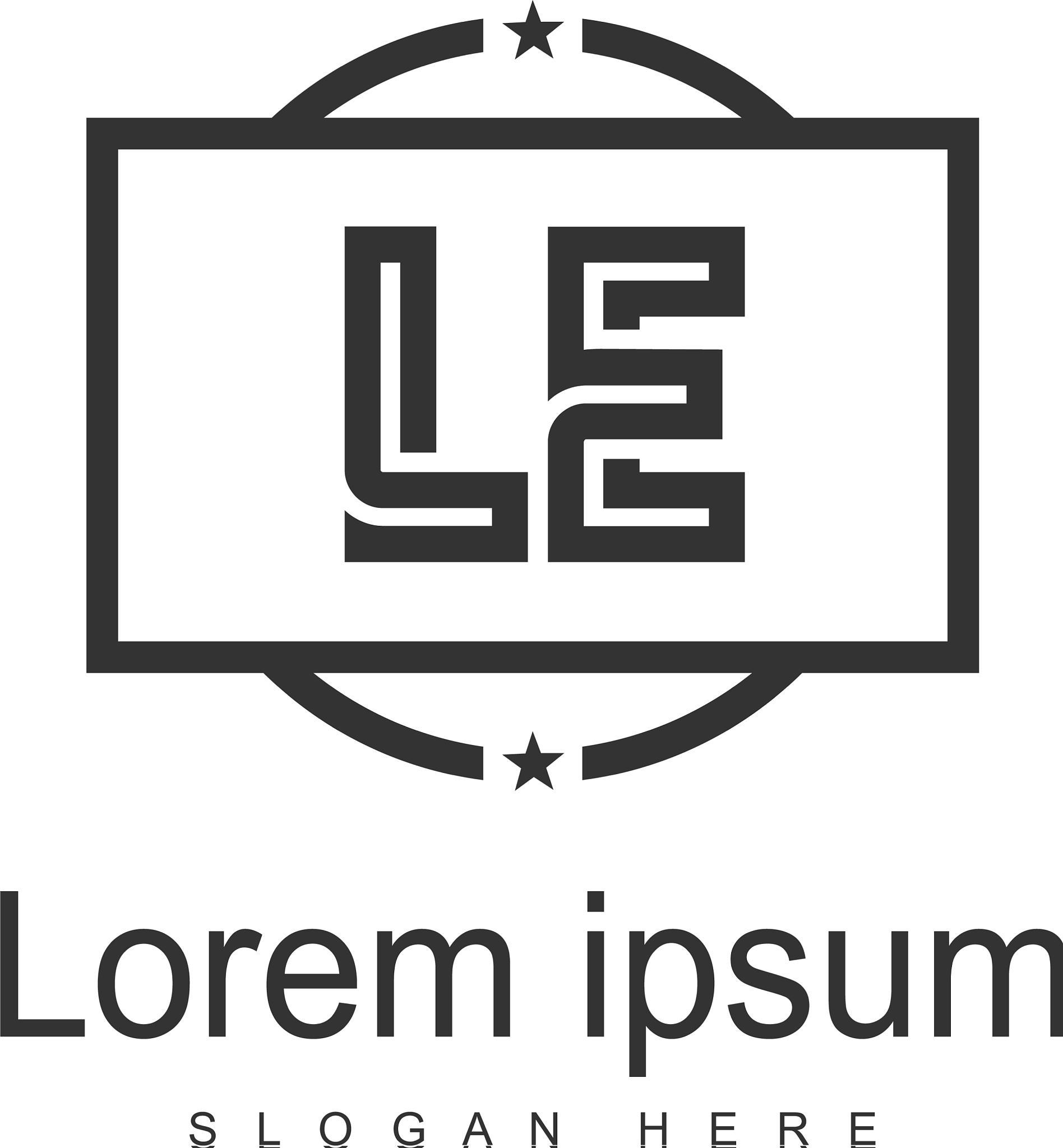 initial le logo template with modern frame