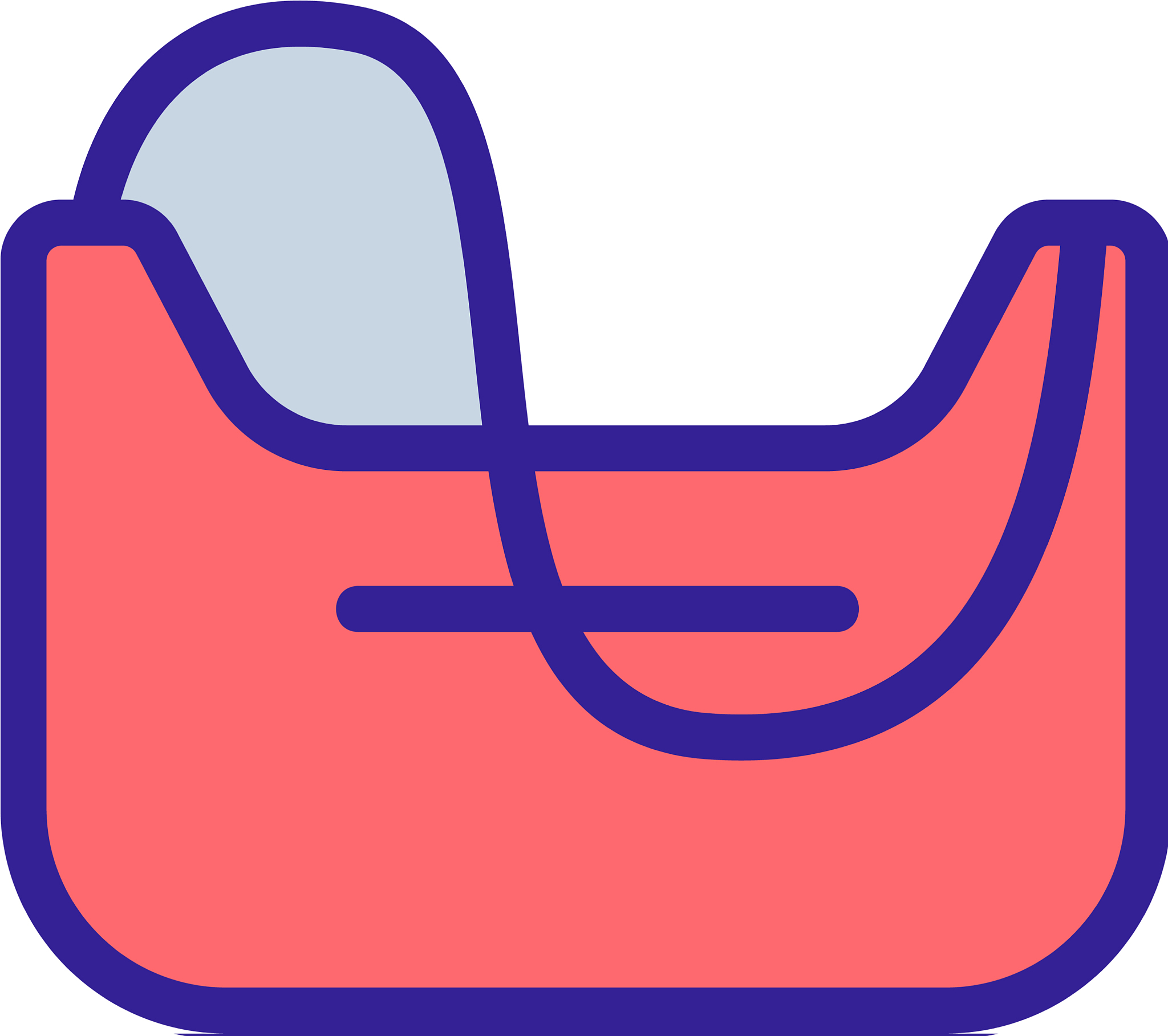 sports bag with sagging handle icon outline