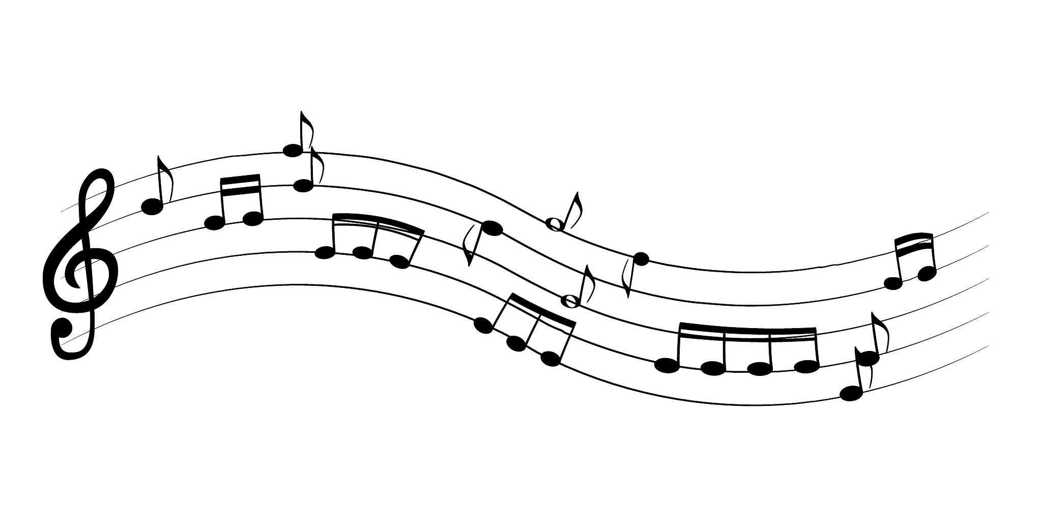 set of musical notes on five-line clock notation