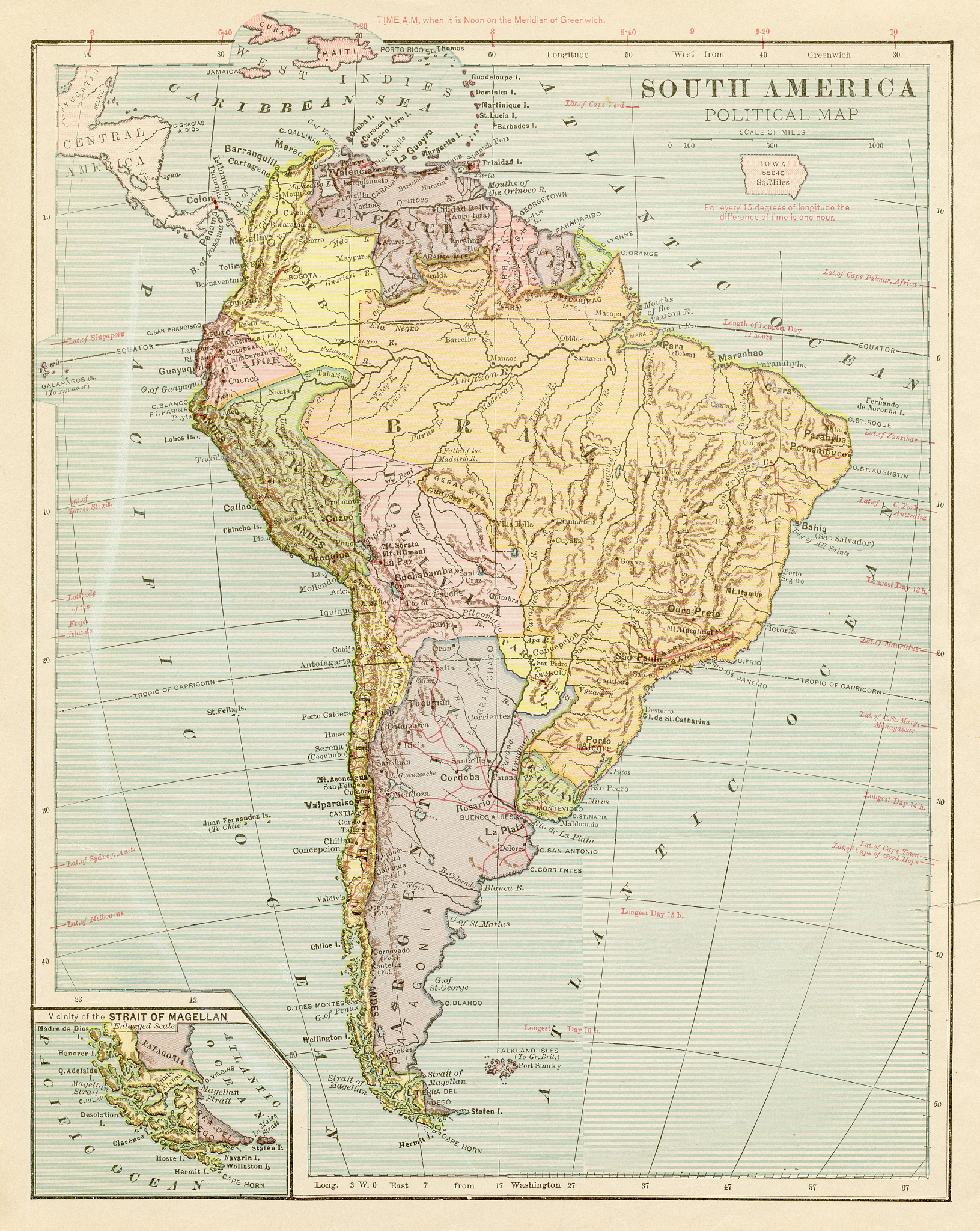 map of south america 1899
