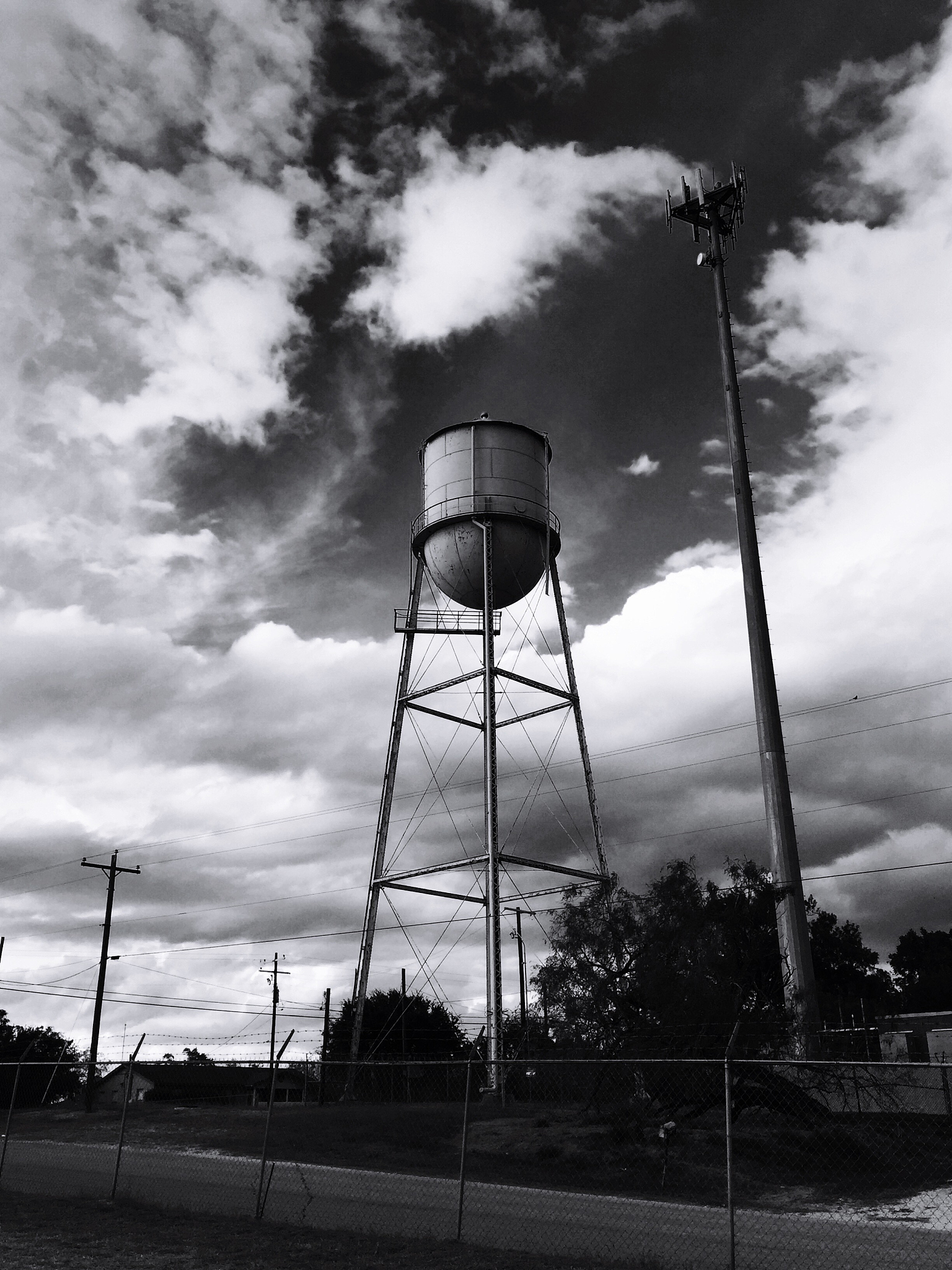 low angle view of water storage tank against sky