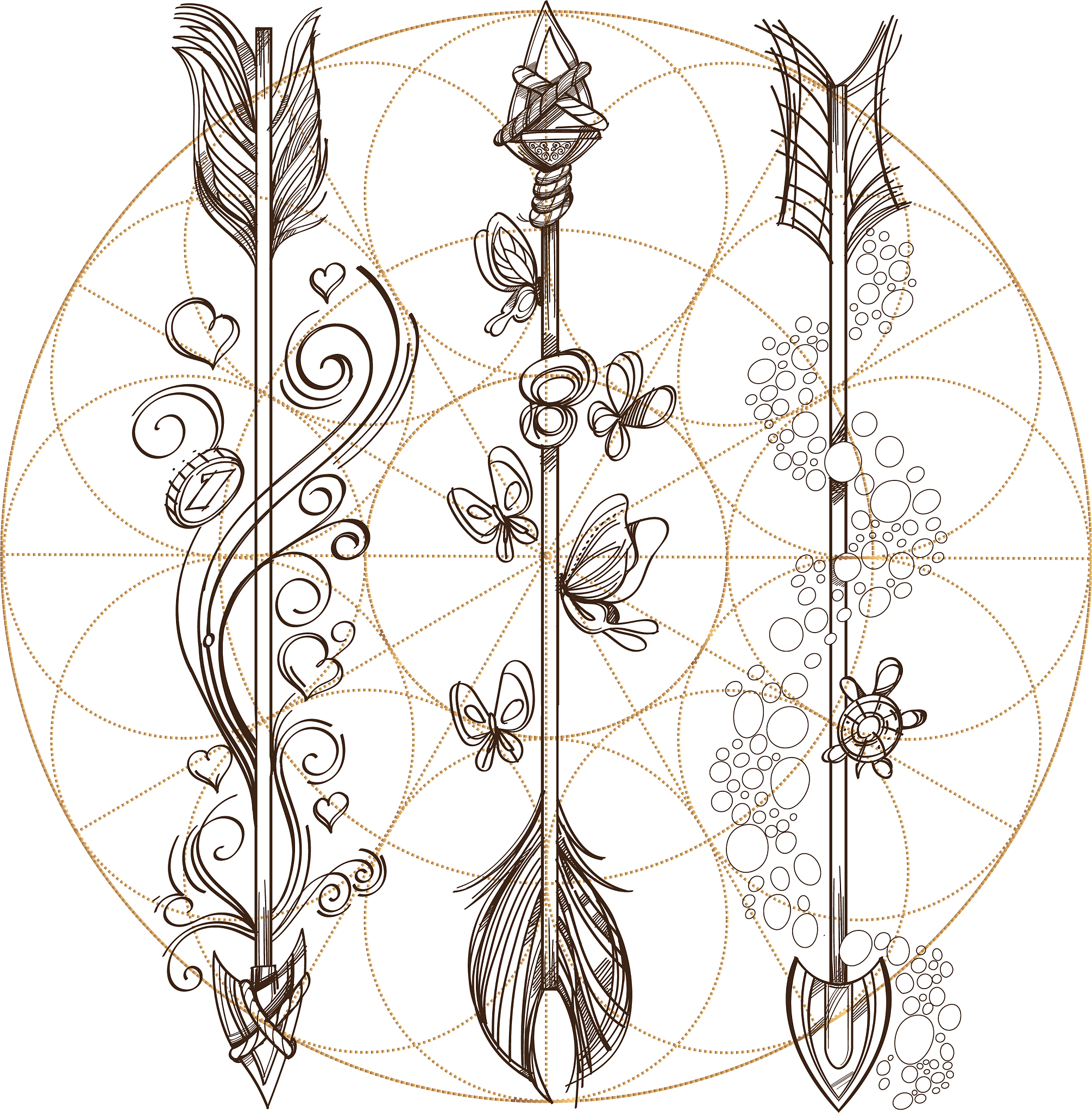 arrows a set of elements in the style of boho