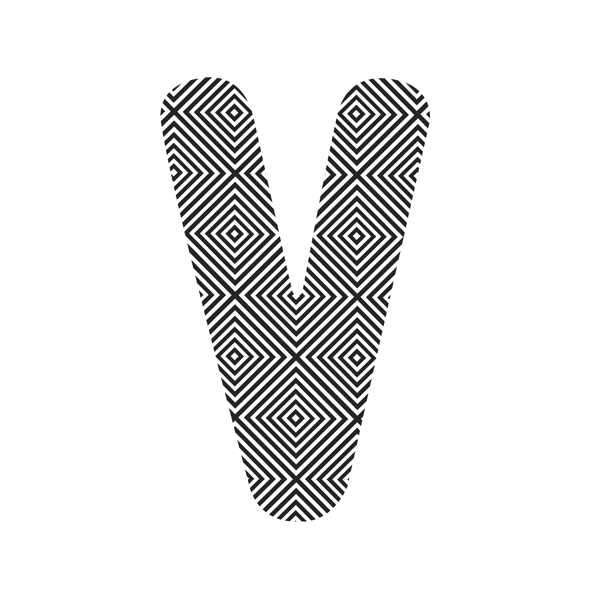 square pattern alphabet v