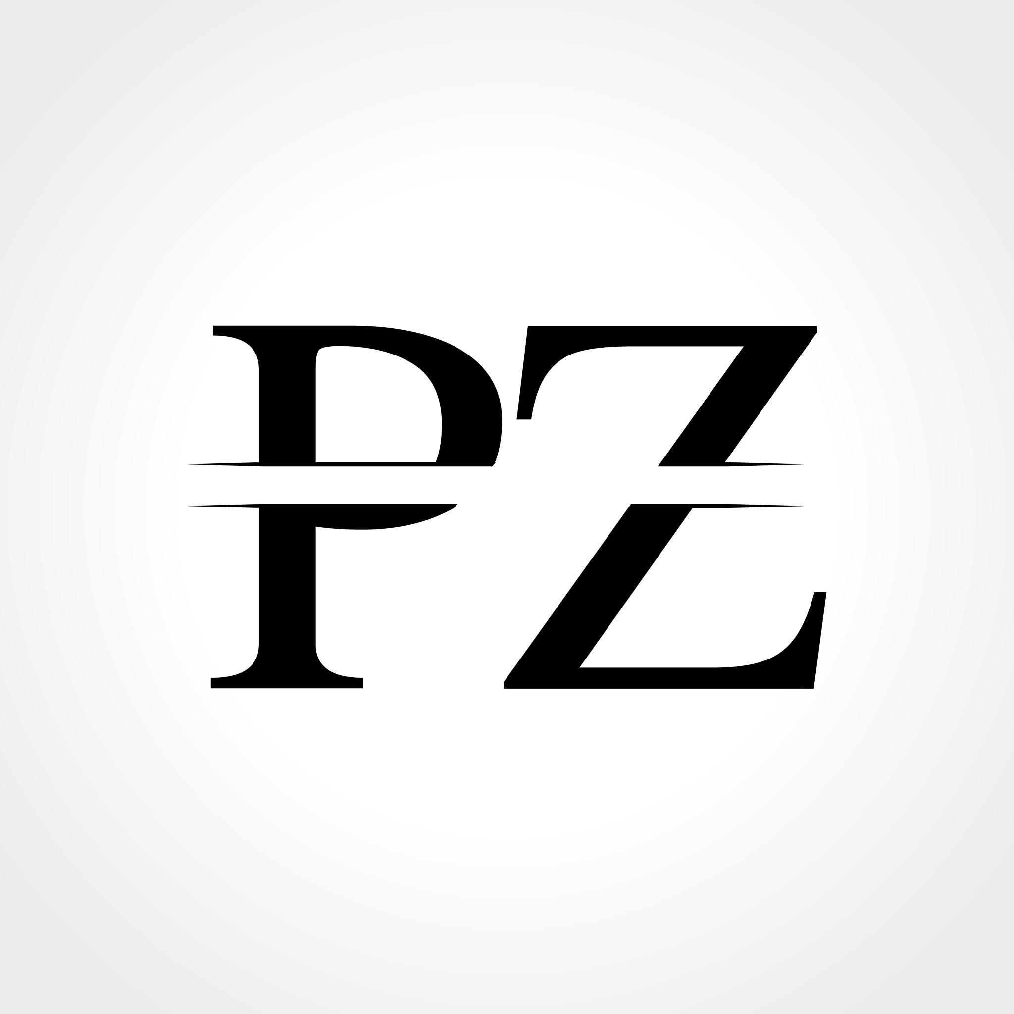 initial monogram letter pz logo design template