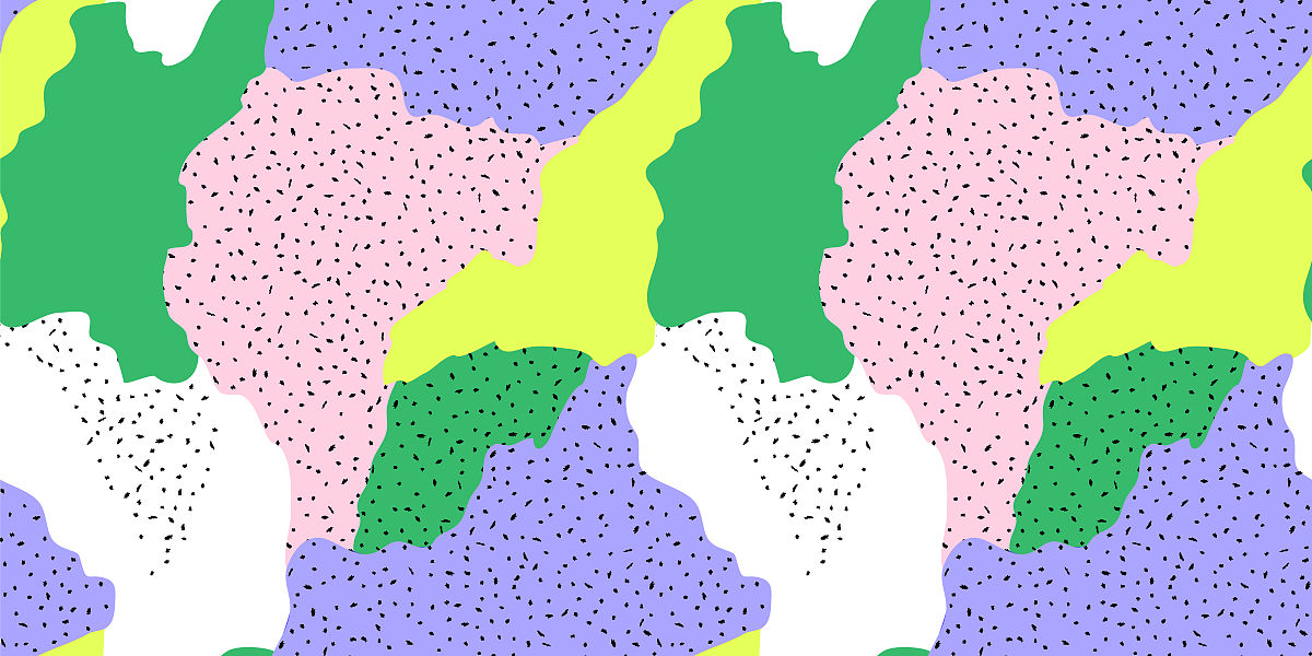 抽象手绘形状涂鸦无缝图案