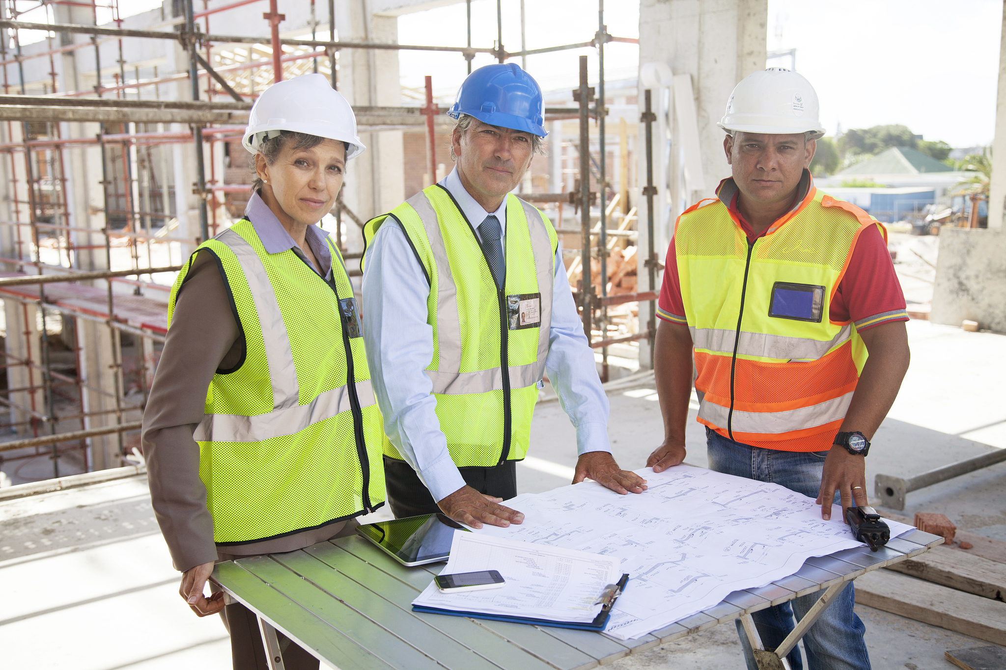 builders on construction site