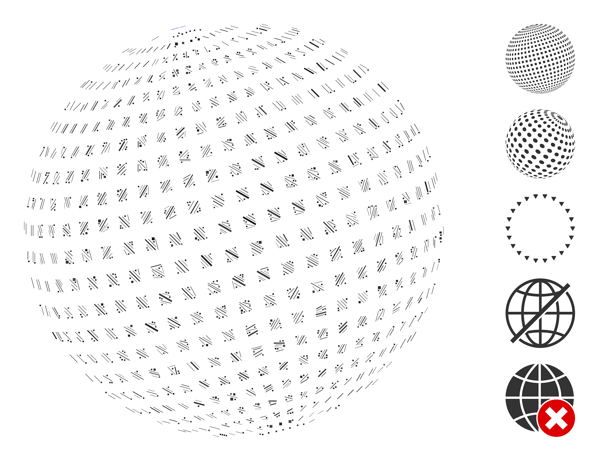 dash mosaic square dotted abstract sphere
