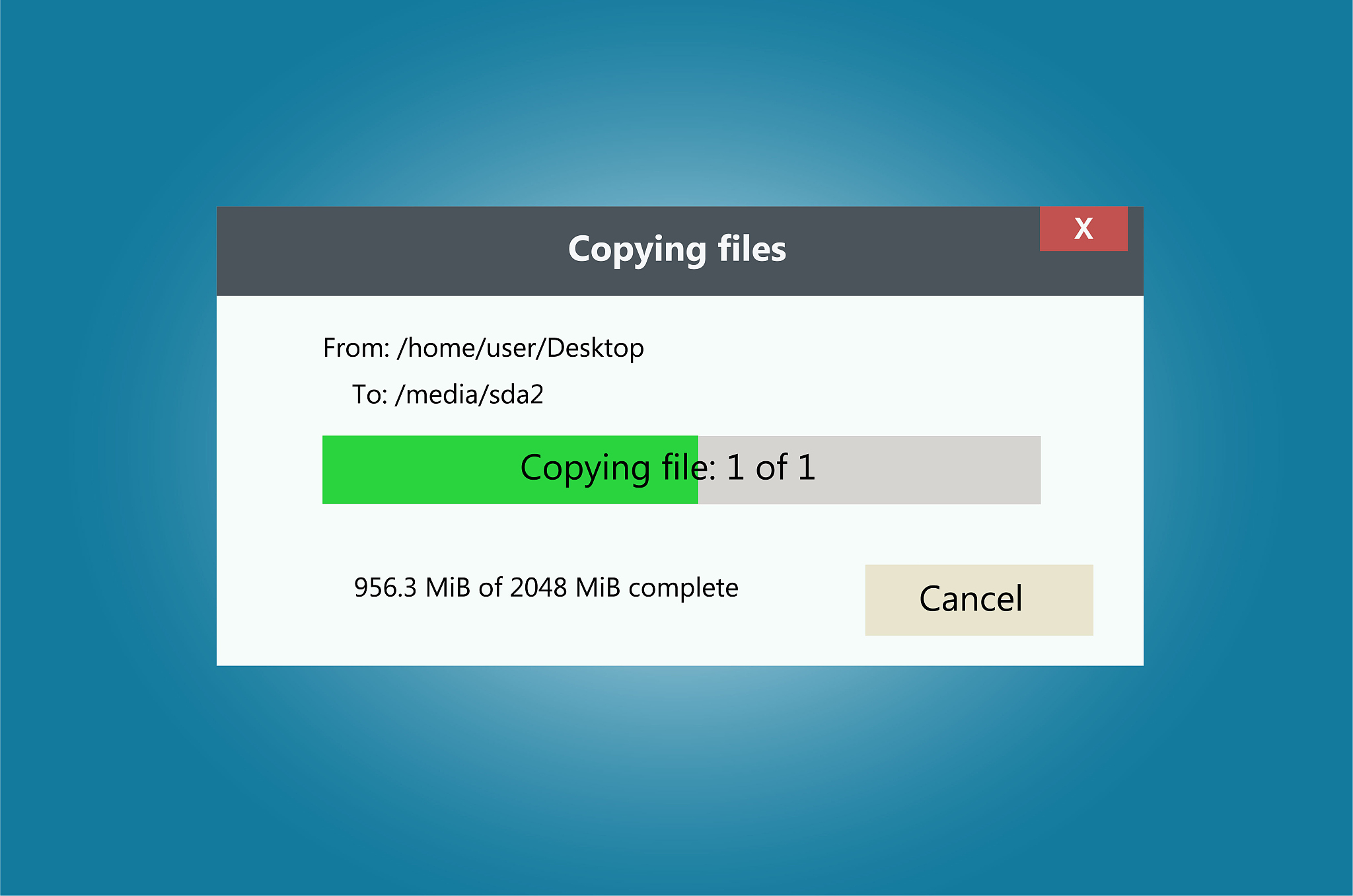progress bar of file copying