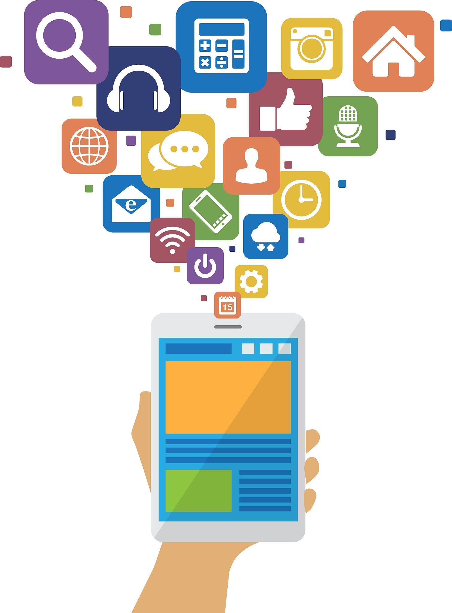 smartphone with social media icons