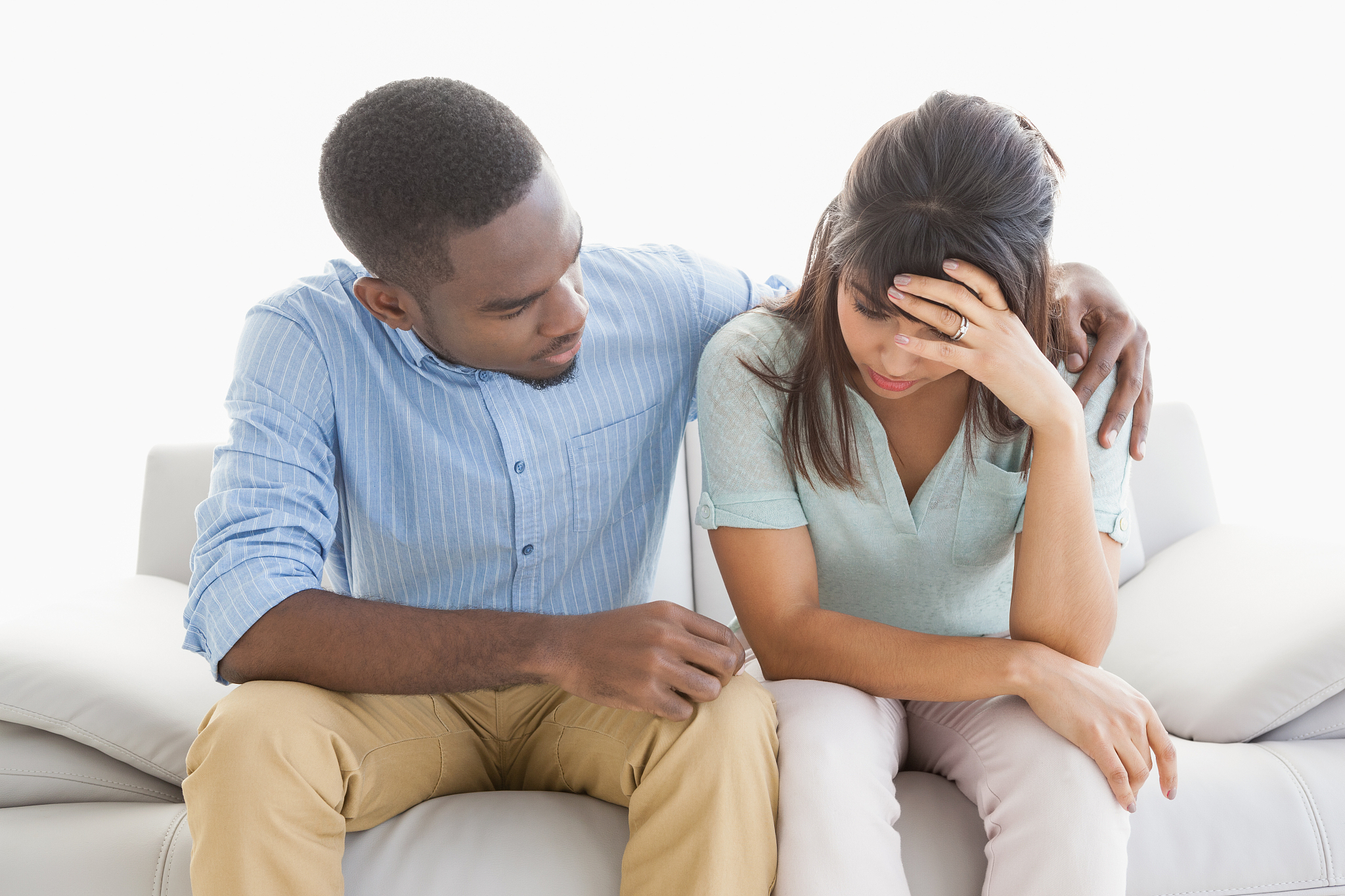 therapist comforting his upset patient