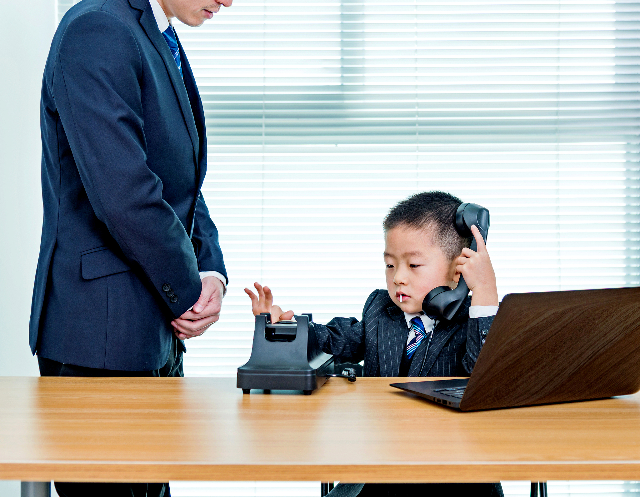 little boy at desk