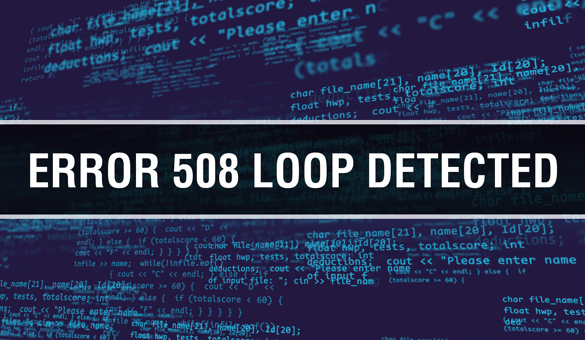 error 508loop detected concept with random parts of program code