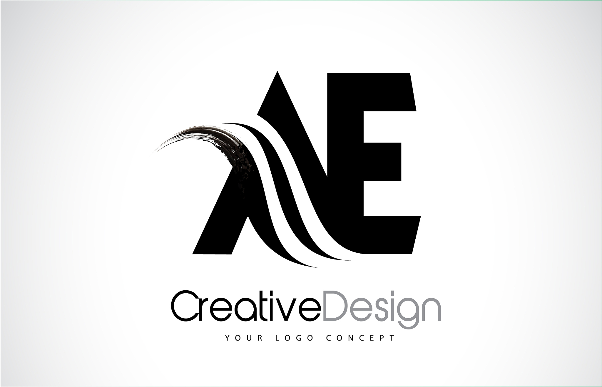 ae a e creative brush black letters design with