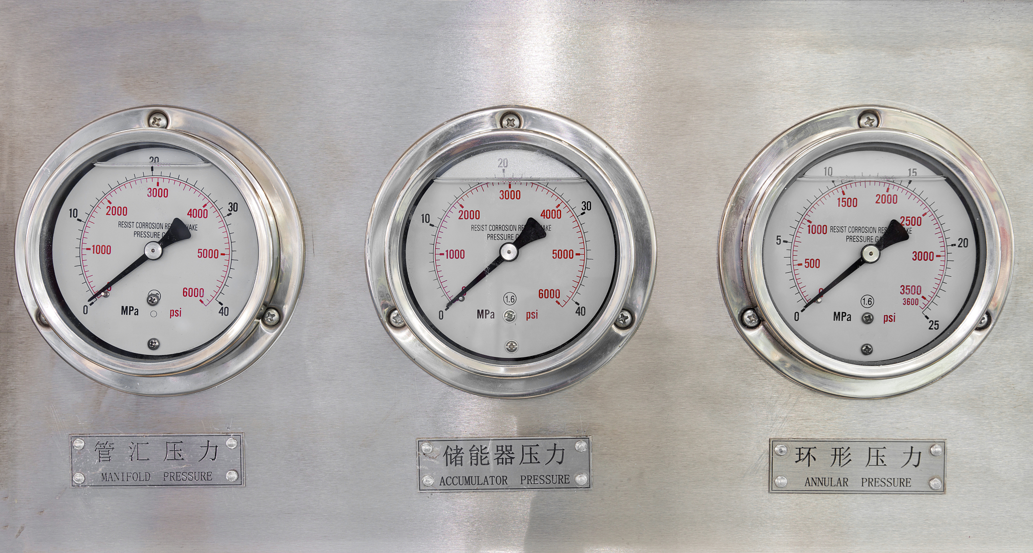 pressure gauge of the oil industry