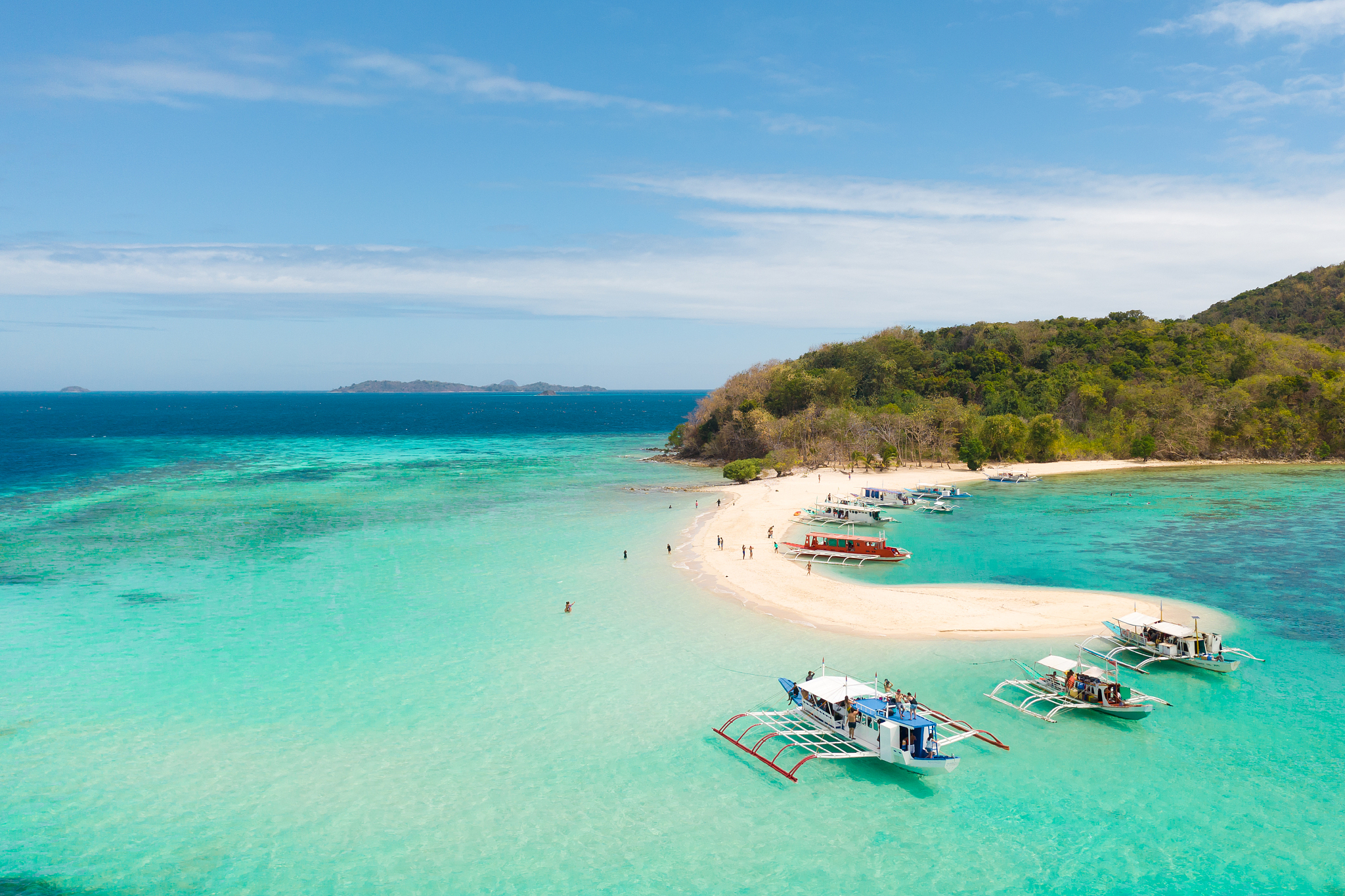 sandy spit on ditaitayan island, the philippine islands and the 