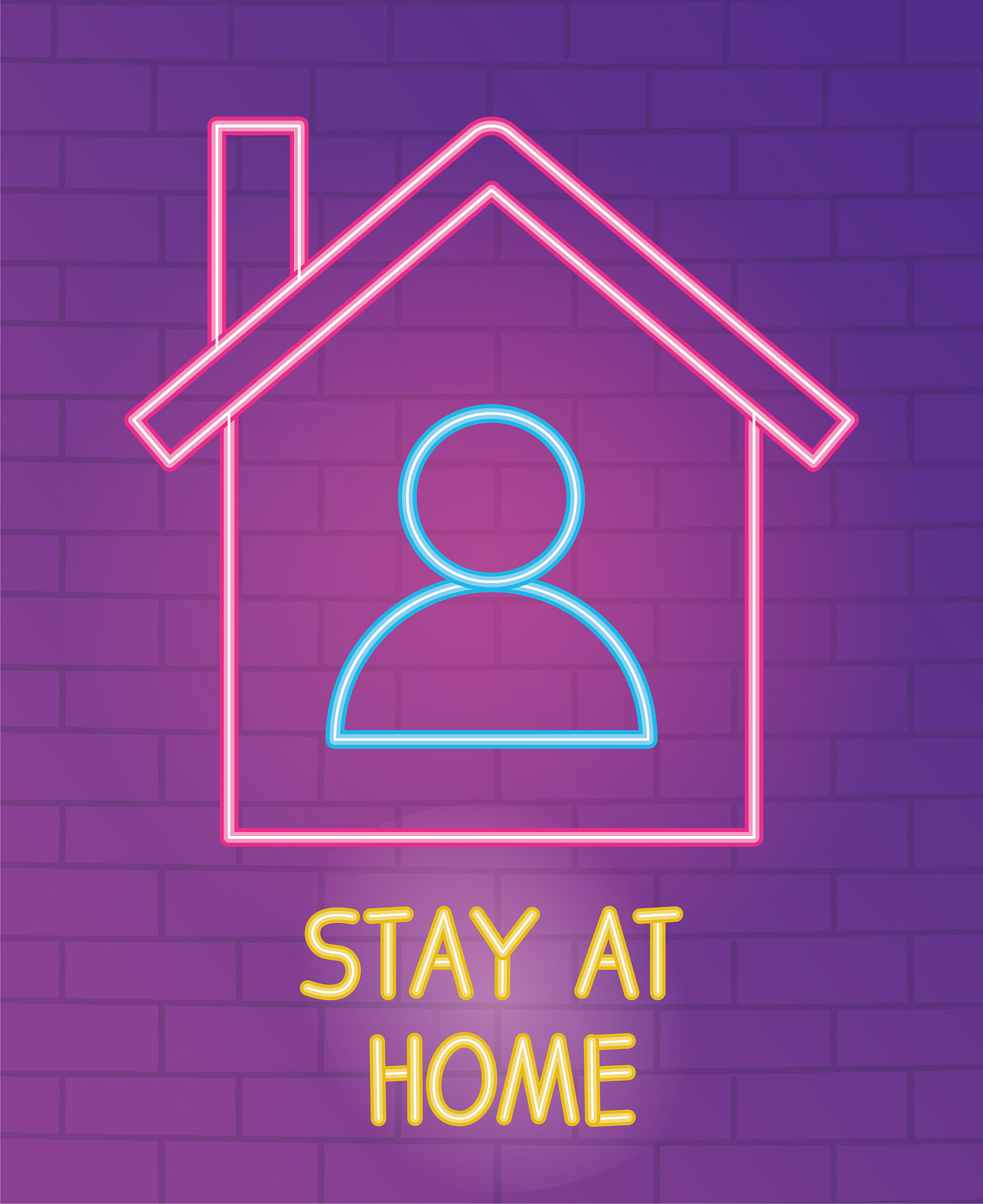 neon 2019 ncov outbreak pandemic, stay at home quarantine precau