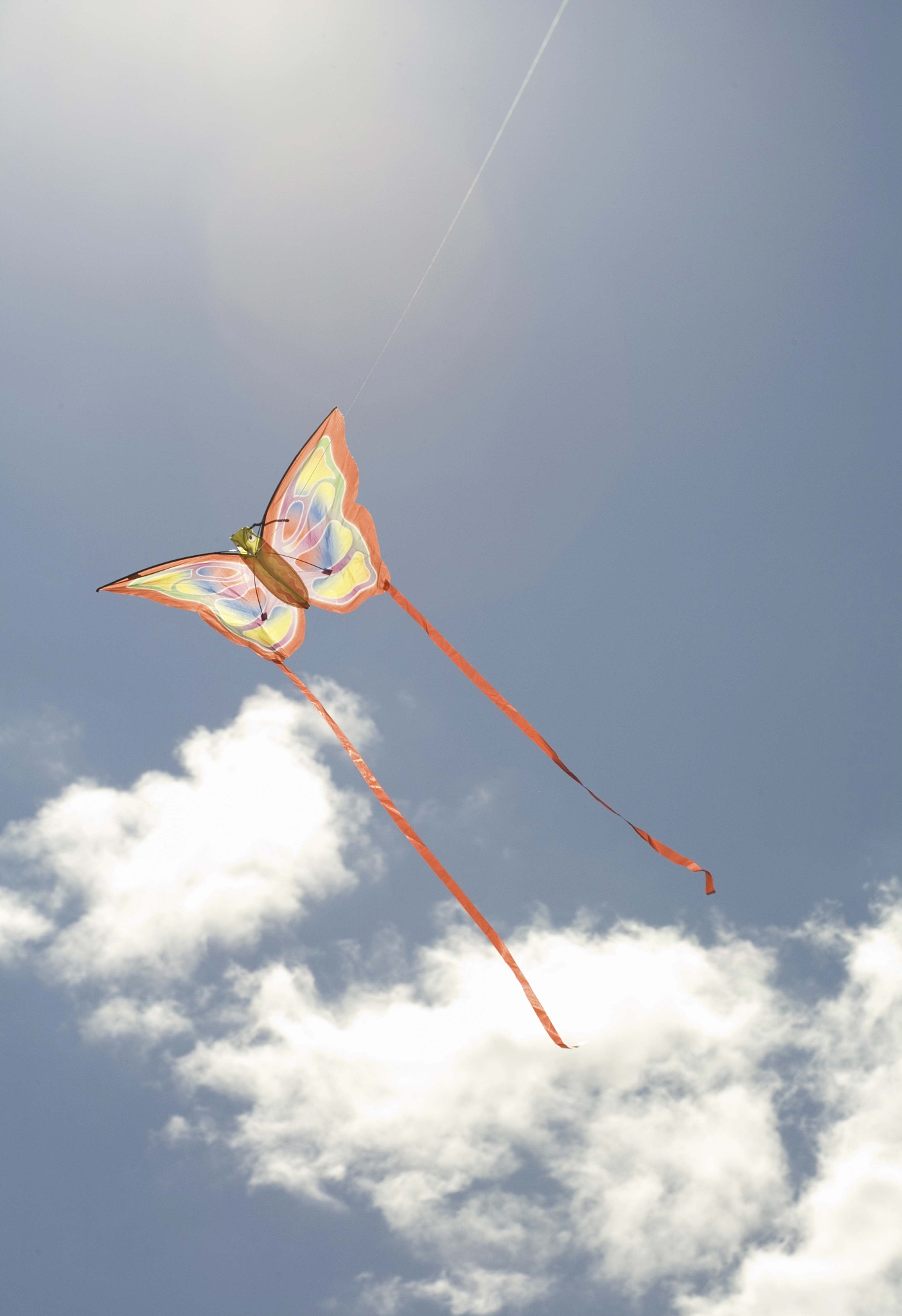 low angle view of kite in midair
