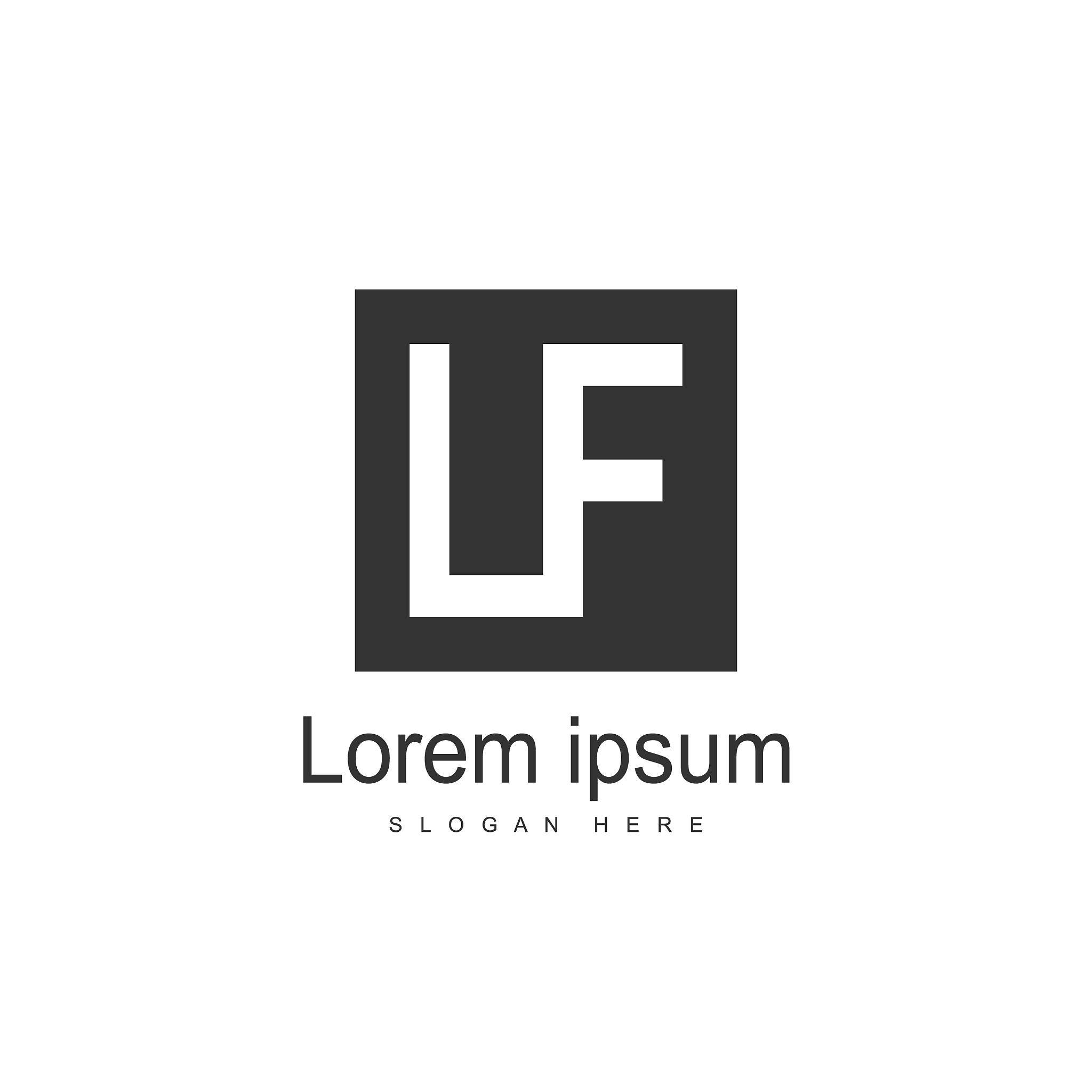 initial letter lf logo template design minimalist